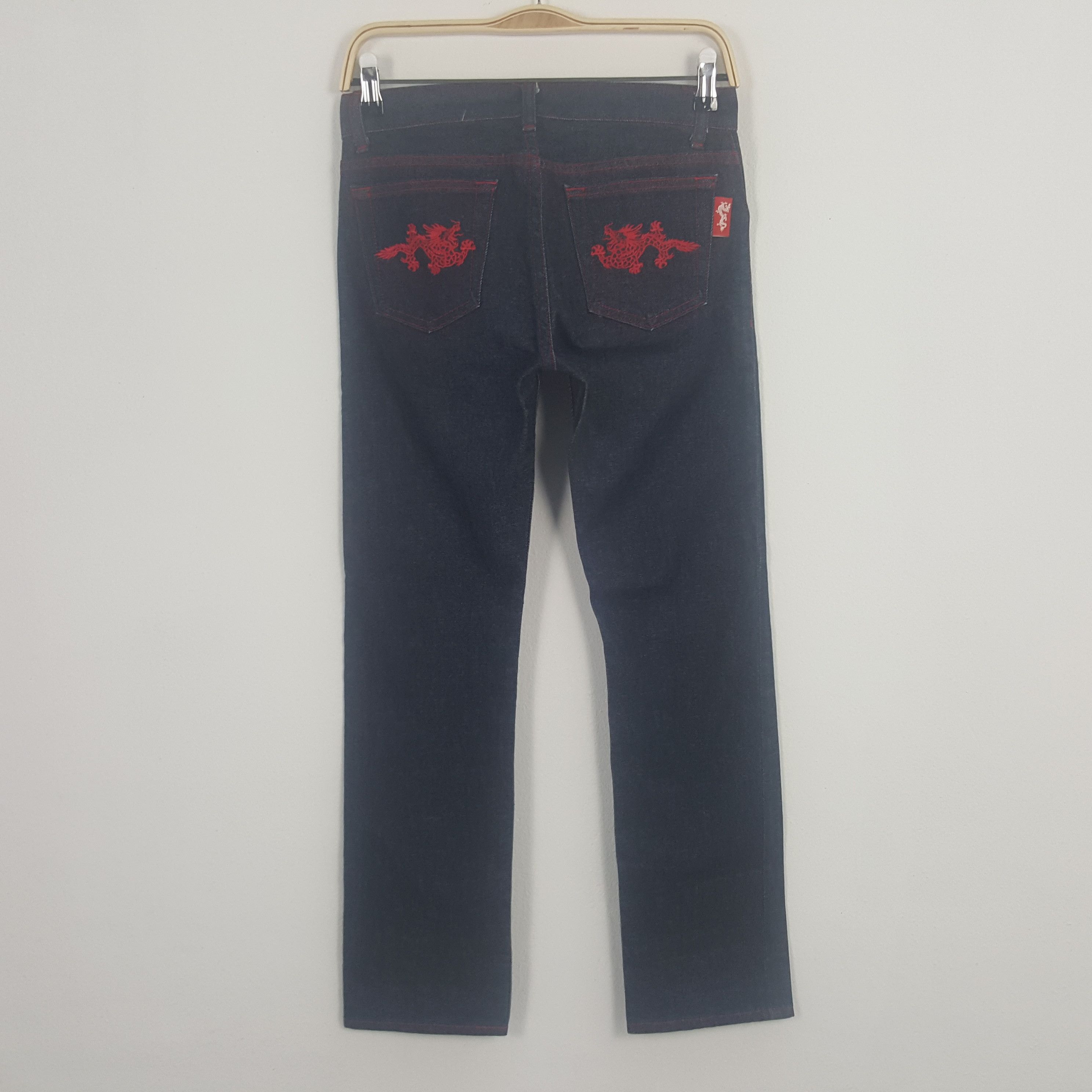 Vintage Vivienne Tam Dragon Embroidery Design Denim Jeans