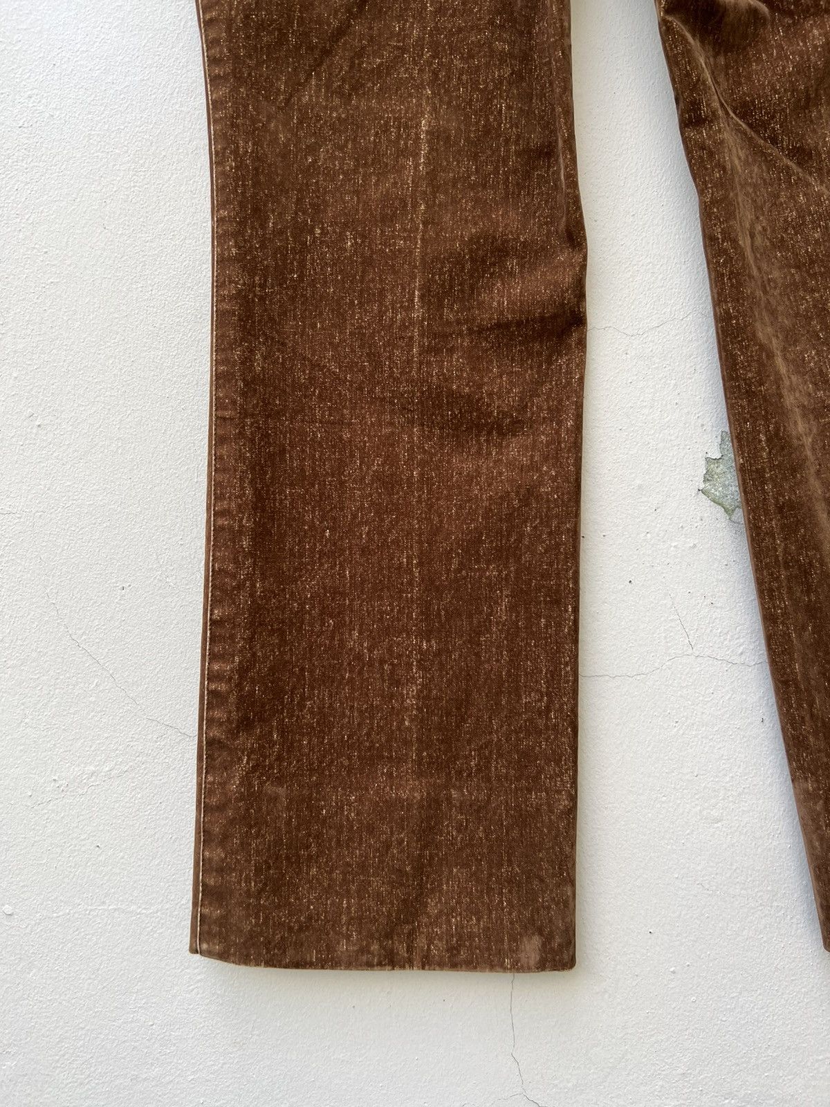 Vintage The Suit Company Japan Brown Flocking Rayon Bootcut Trouser Size US 32 / EU 48 - 10 Thumbnail