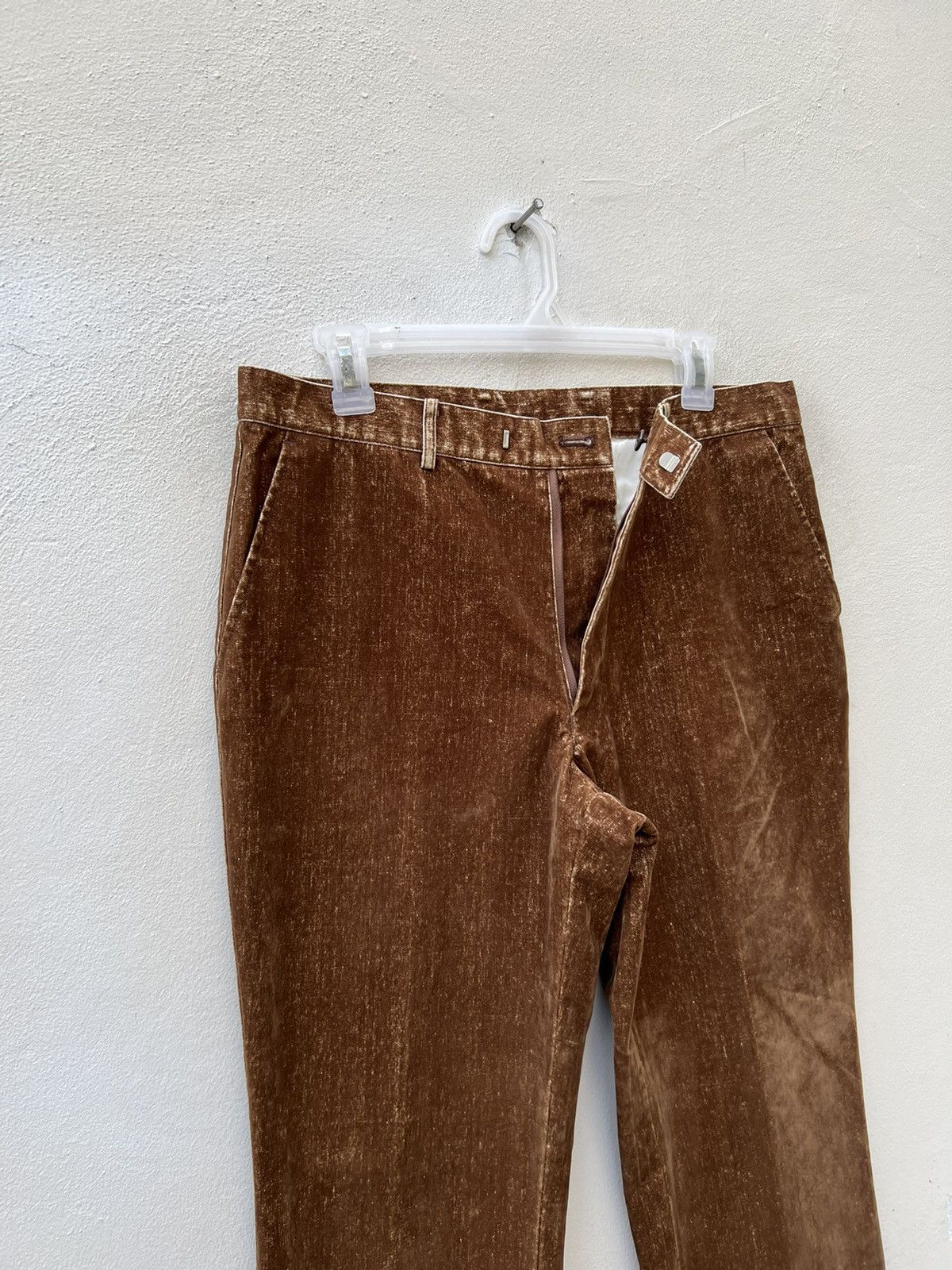 Vintage The Suit Company Japan Brown Flocking Rayon Bootcut Trouser Size US 32 / EU 48 - 4 Thumbnail