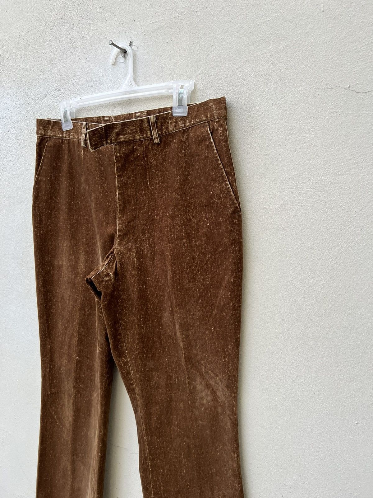 Vintage The Suit Company Japan Brown Flocking Rayon Bootcut Trouser Size US 32 / EU 48 - 6 Thumbnail