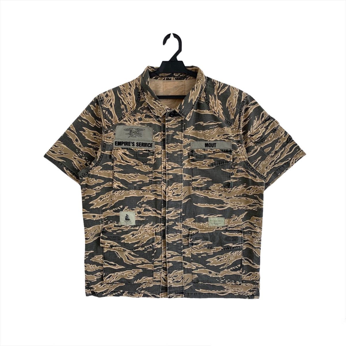 image of Wtaps Tiger Stripe Camo Cotton Issue Shirt in Camouflage, Men's (Size Large)