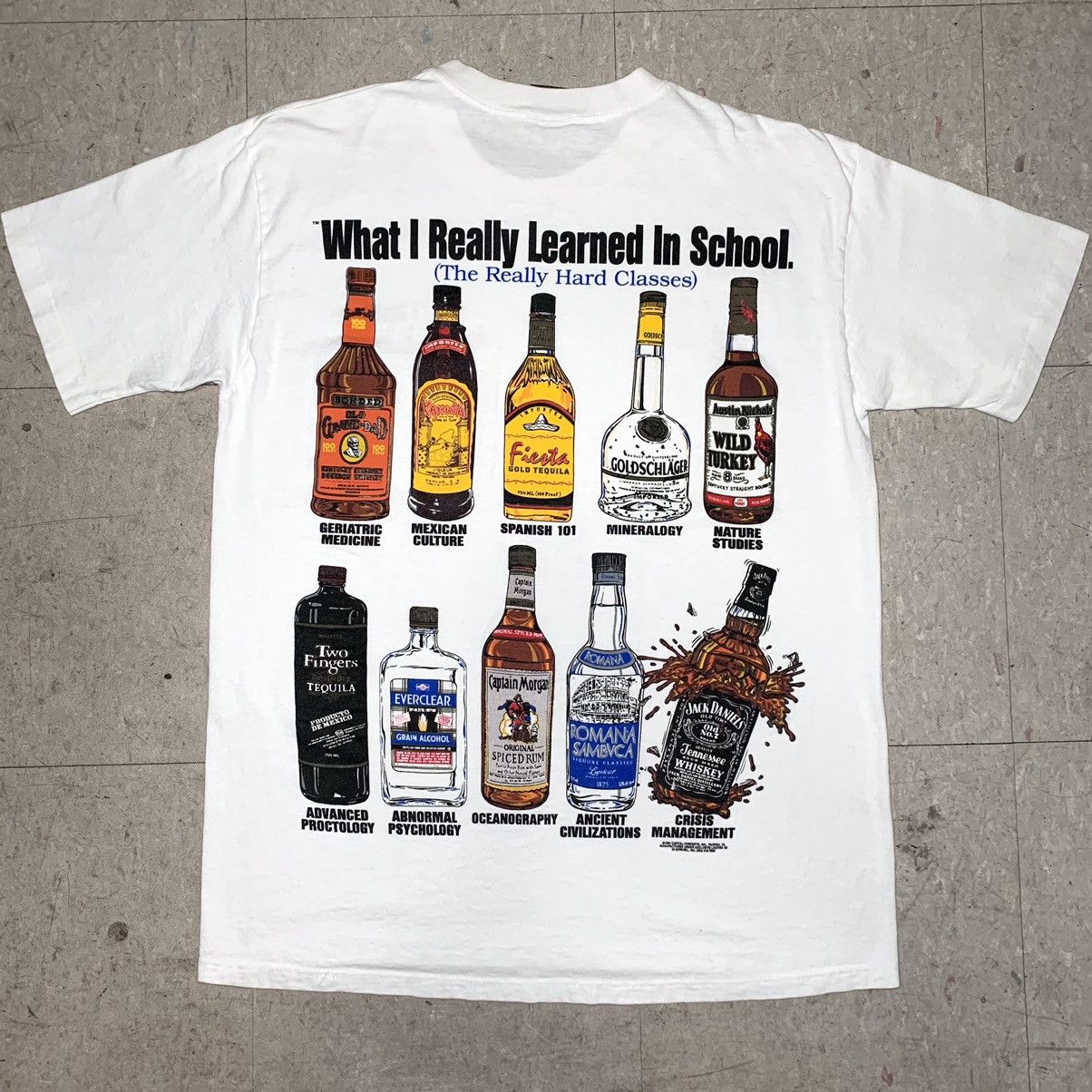 Vintage Vintage 1994 What I Really Learned In School Alcohol Tshirt Size US L / EU 52-54 / 3 - 1 Thumbnail