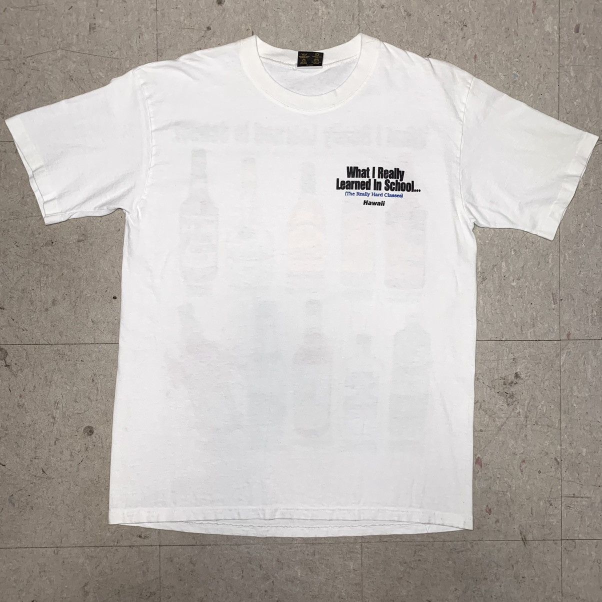 Vintage Vintage 1994 What I Really Learned In School Alcohol Tshirt Size US L / EU 52-54 / 3 - 4 Thumbnail