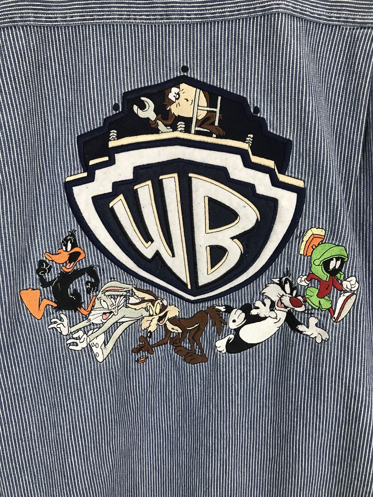 Cartoon Network Vintage 90s Looney Tunes Embroidered Hickory Denim Shirt Size US L / EU 52-54 / 3 - 3 Thumbnail