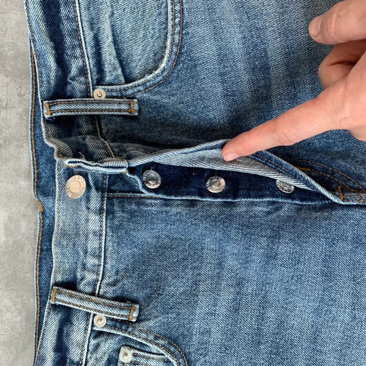 Helmut Lang 🔴 HELMUT LANG Jeans Distressed Denim Straight Cropped Blue Size 31" - 5 Thumbnail