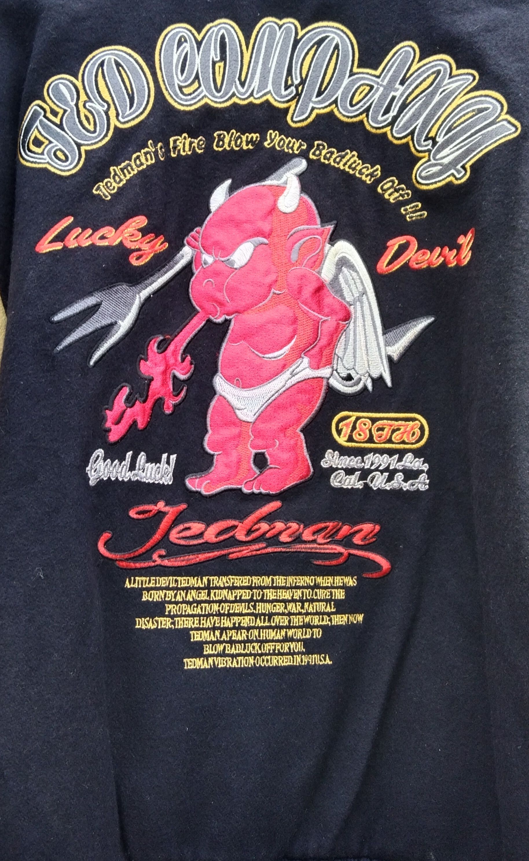 Tedman THE LUCKY DEVIL👹TEDMAN VINTAGE VARSITY WOOL Size US M / EU 48-50 / 2 - 7 Thumbnail