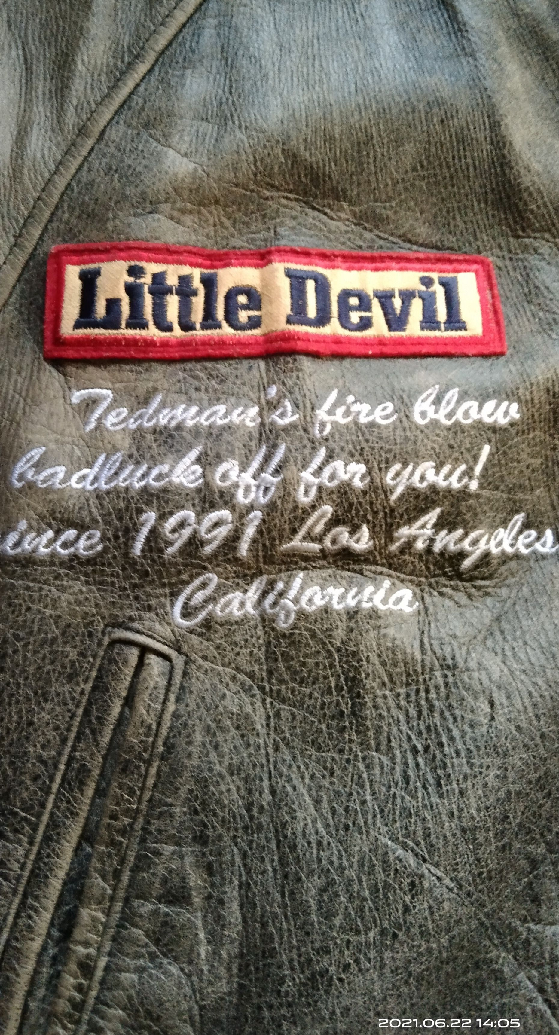 Tedman × Vintage THRASH FADE THE LITTLE DEVIL VARSITY LEATHER JACKET Size US M / EU 48-50 / 2 - 6 Thumbnail