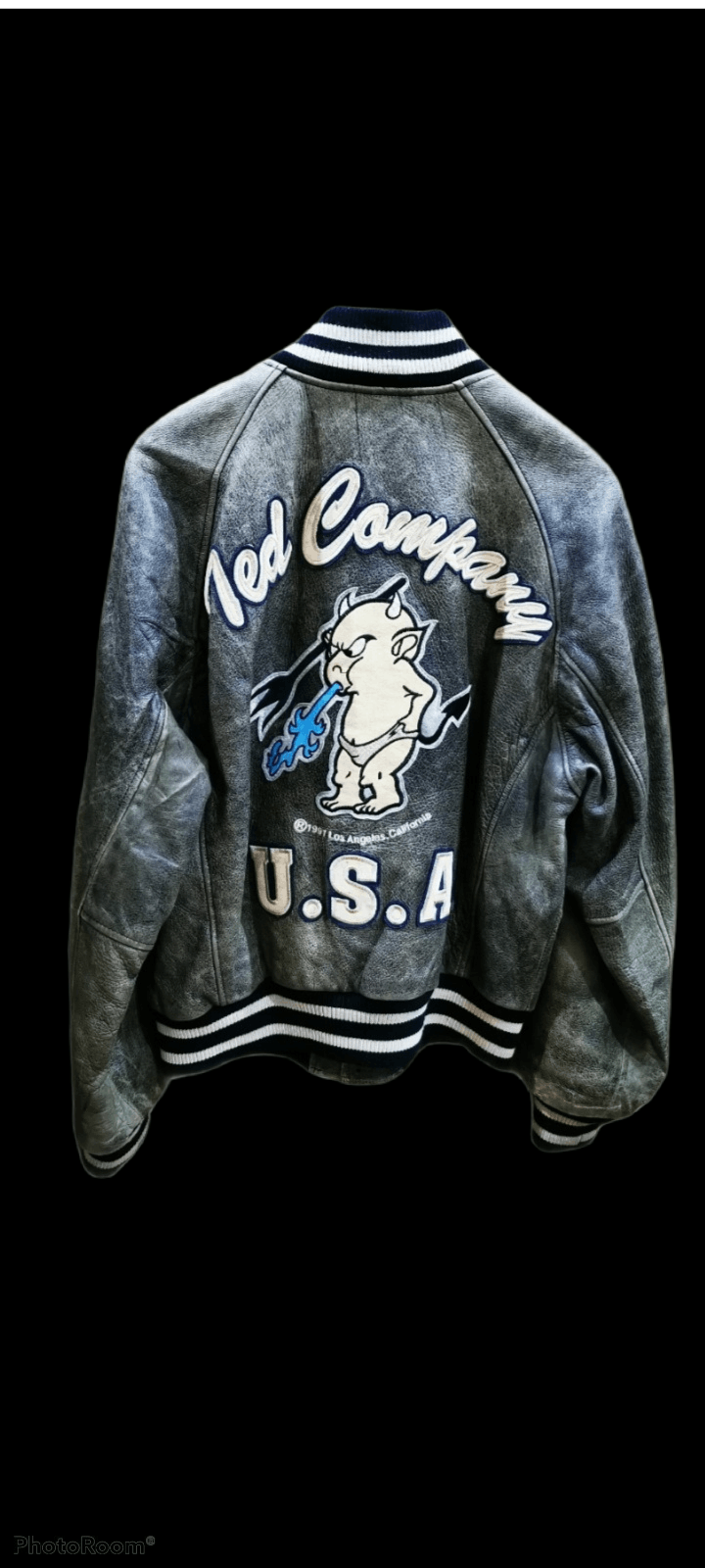 Tedman × Vintage THRASH FADE THE LITTLE DEVIL VARSITY LEATHER JACKET Size US M / EU 48-50 / 2 - 3 Thumbnail