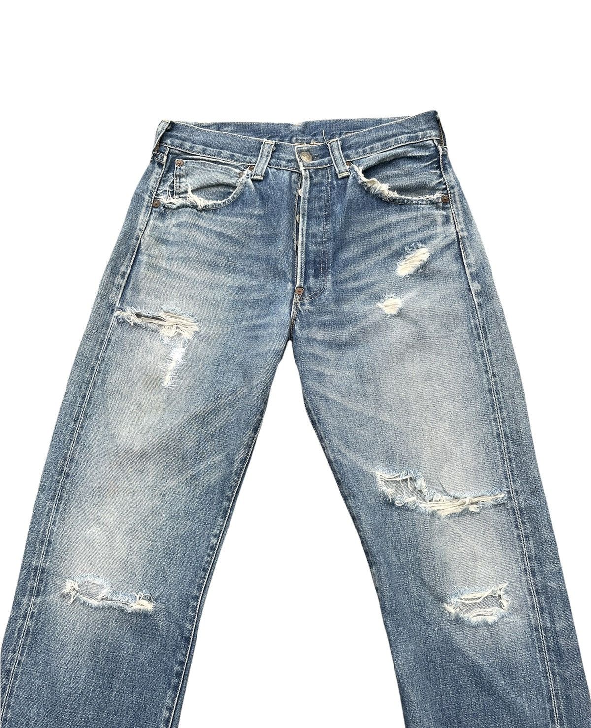 Levi's Vintage Levis 501 E 1937 Aging Selvedge Distressed Size US 30 / EU 46 - 3 Thumbnail