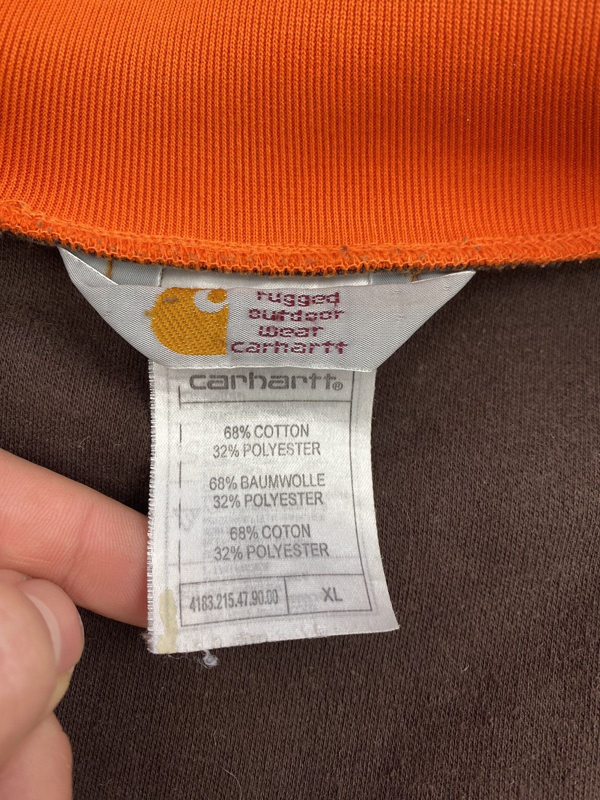 Carhartt × Carhartt Wip × Vintage CARHARTT ZIP UP SWEATER BROWN Size US L / EU 52-54 / 3 - 4 Thumbnail