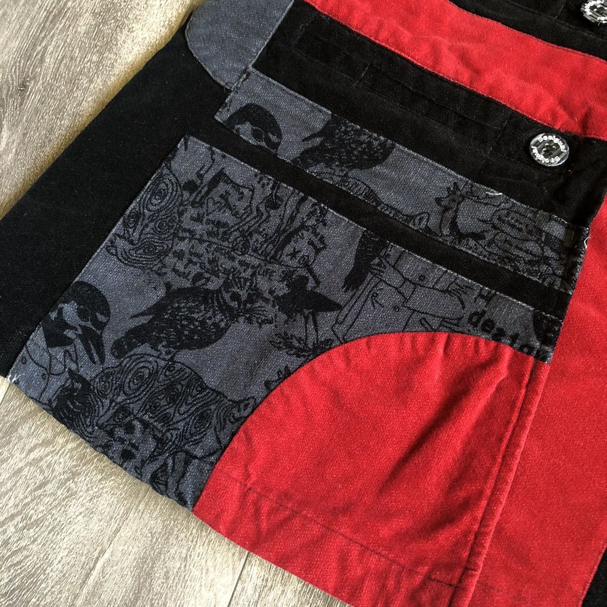 Desigual Vintage Desigual Atypical Wow Velvet Gothic MultiLogo Skirt Size 26" / US 2 / IT 38 - 2 Thumbnail