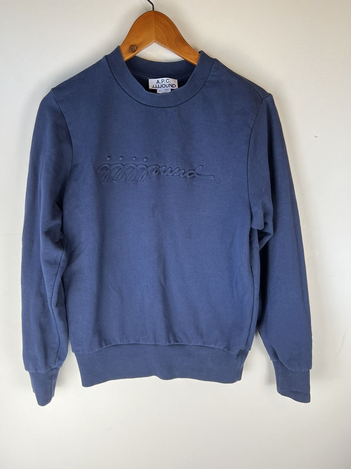 image of A P C x Jjjjound Sweater in Navy, Men's (Size XS)