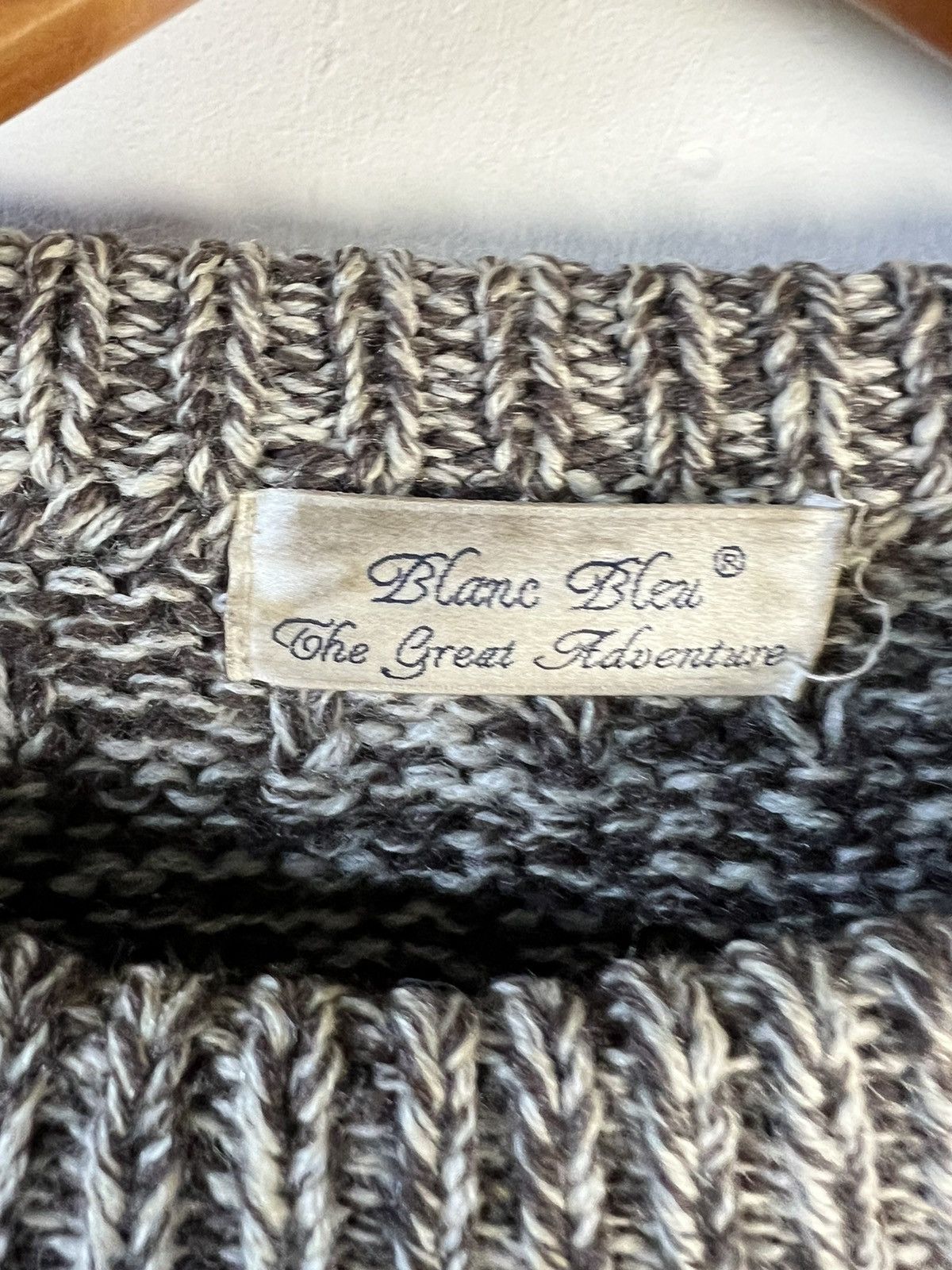 Vintage Vintage Blanc Bleu The Great Adventure Knitwear Sweater Size US L / EU 52-54 / 3 - 3 Thumbnail
