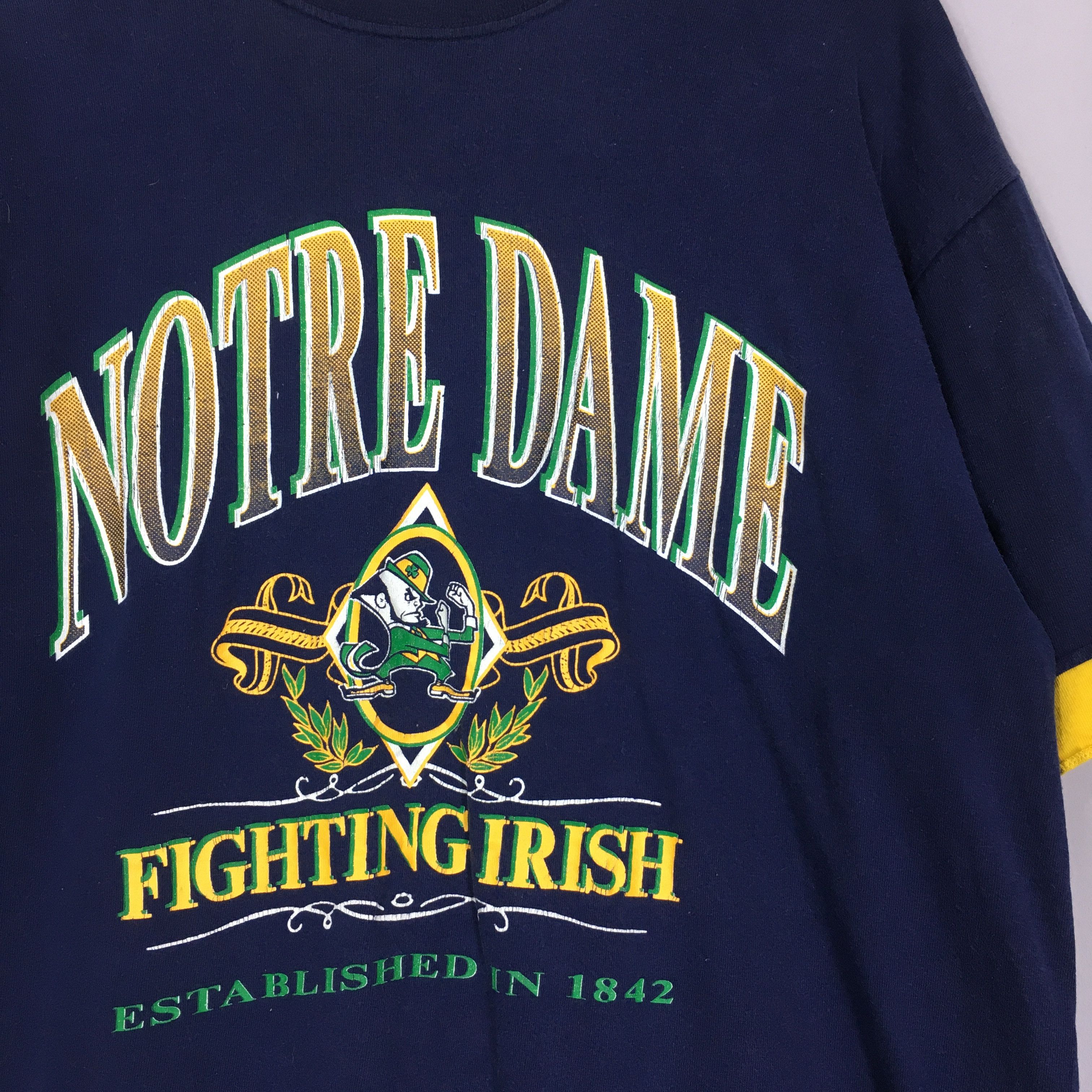 Other Vintage Notre Dame Fighting Irish NCAA Blue T Shirt L Size US L / EU 52-54 / 3 - 2 Thumbnail