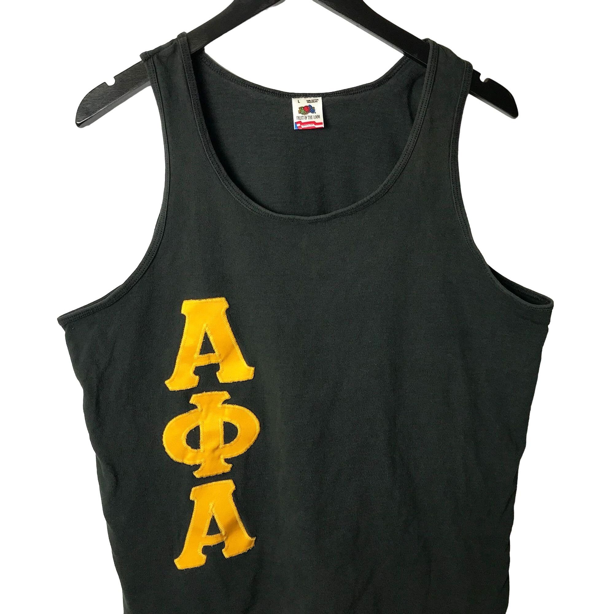 Vintage 90s Vintage Alpha Omega Fraternity Tank Top Symbols | Grailed