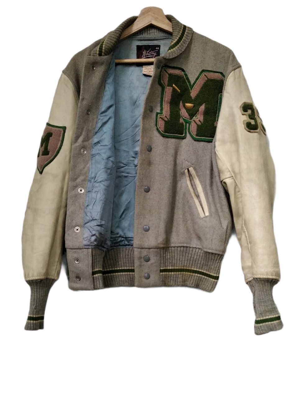 Vintage RARE PIECES 70's🔥Michigan Whiting Wool Leather Varsity Size US L / EU 52-54 / 3 - 4 Thumbnail
