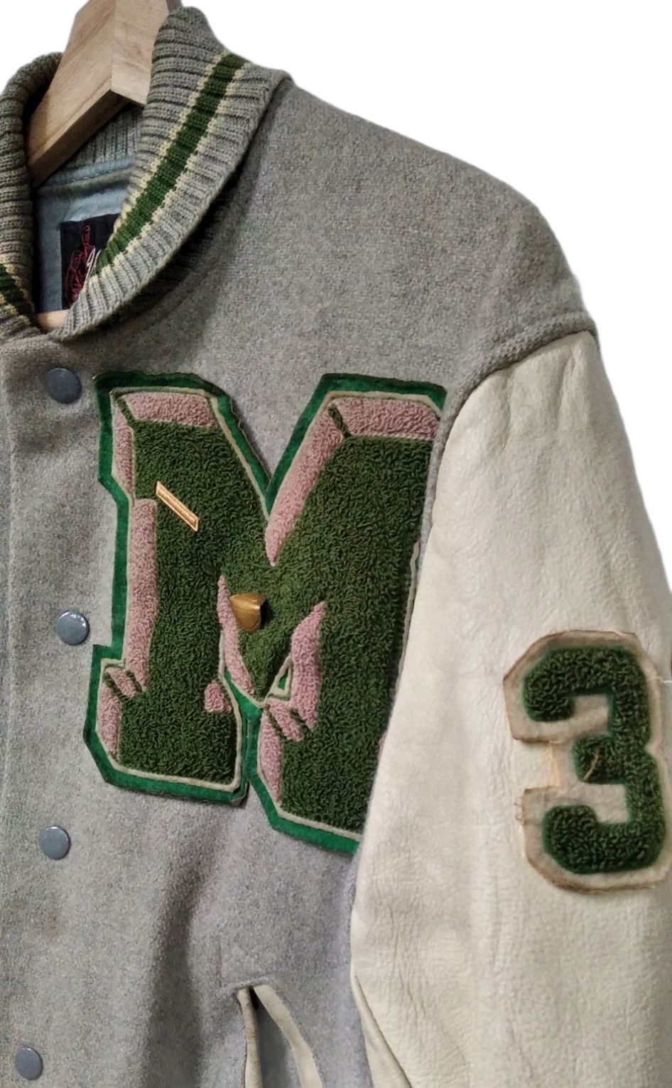 Vintage RARE PIECES 70's🔥Michigan Whiting Wool Leather Varsity Size US L / EU 52-54 / 3 - 5 Thumbnail