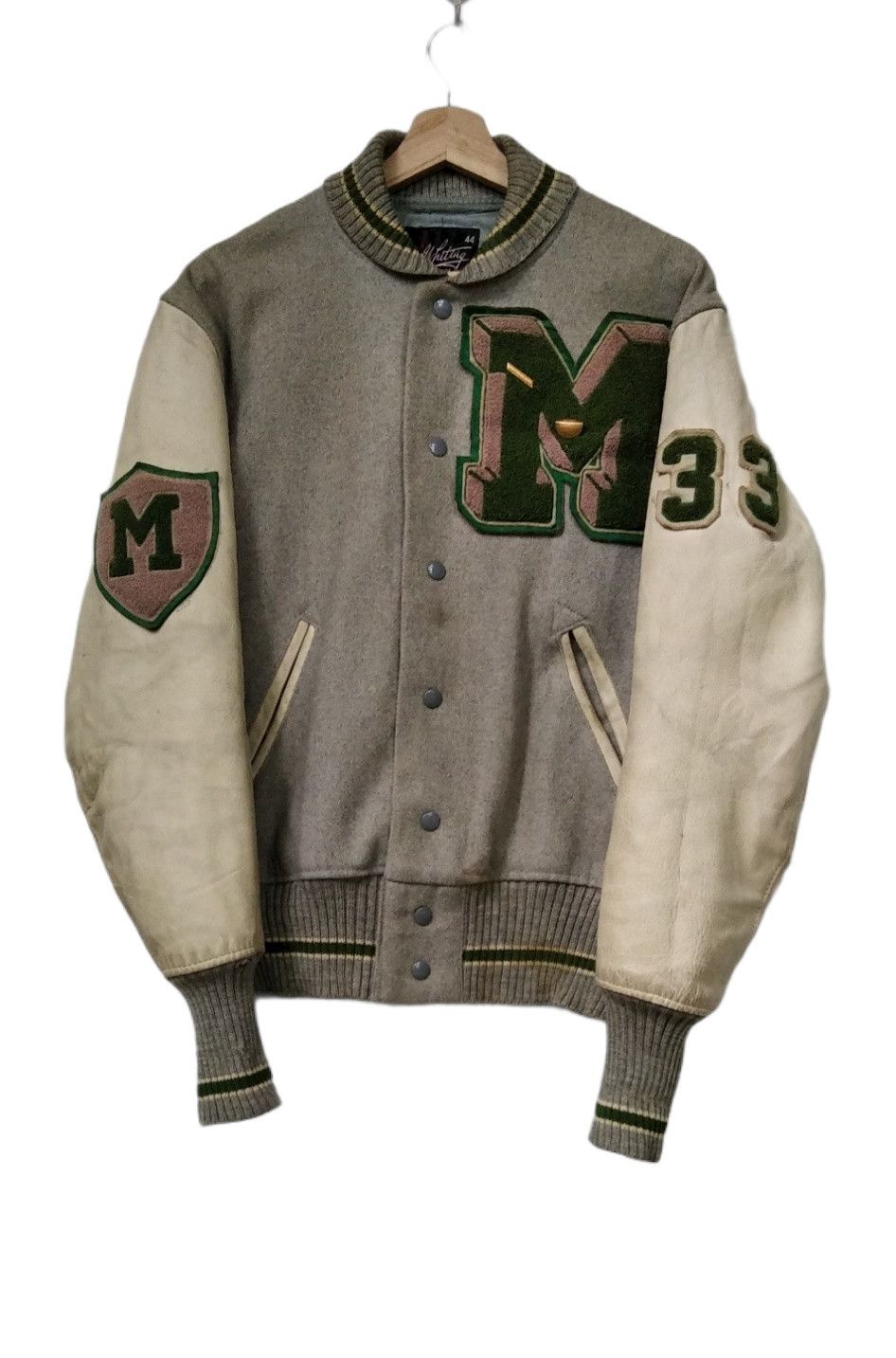 Vintage RARE PIECES 70's🔥Michigan Whiting Wool Leather Varsity Size US L / EU 52-54 / 3 - 1 Thumbnail