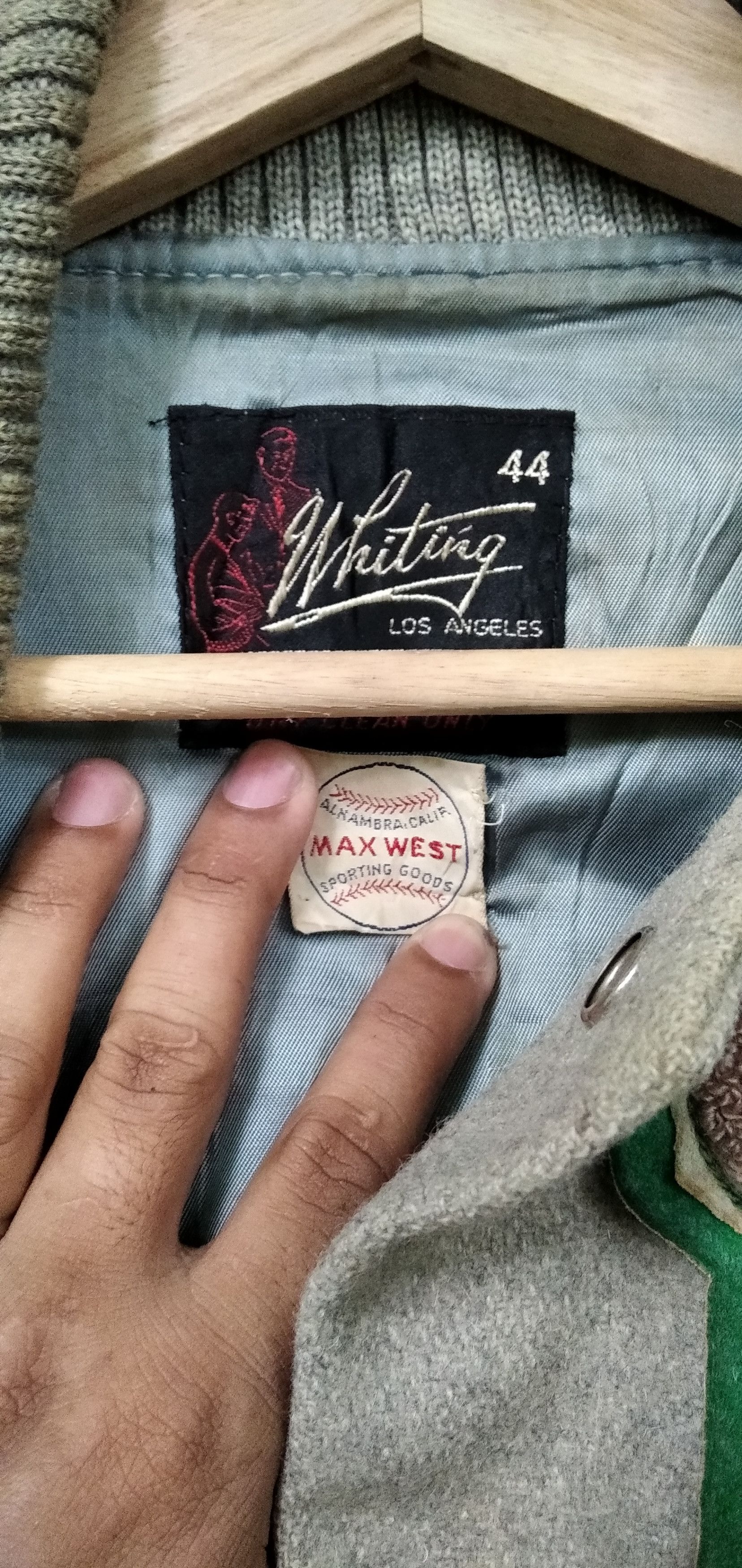 Vintage RARE PIECES 70's🔥Michigan Whiting Wool Leather Varsity Size US L / EU 52-54 / 3 - 6 Thumbnail