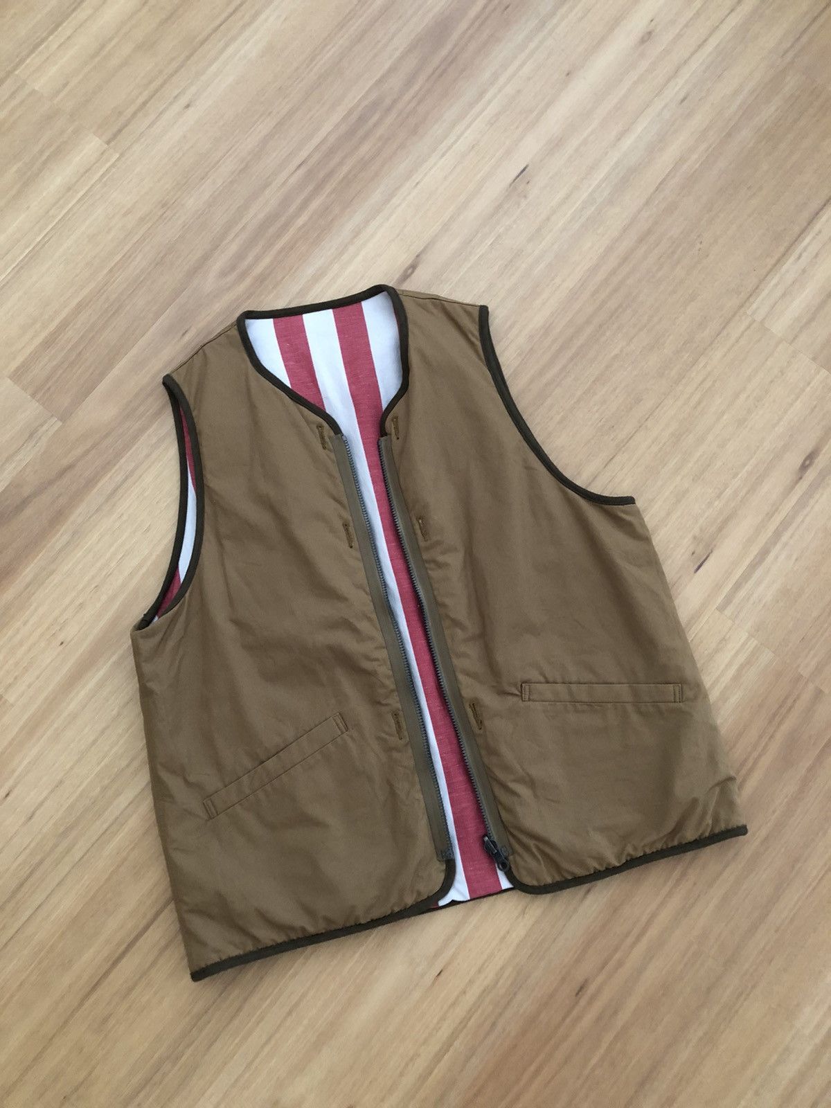 image of Visvim Iris Liner Vest - Light Brown, Men's (Size 2XL)