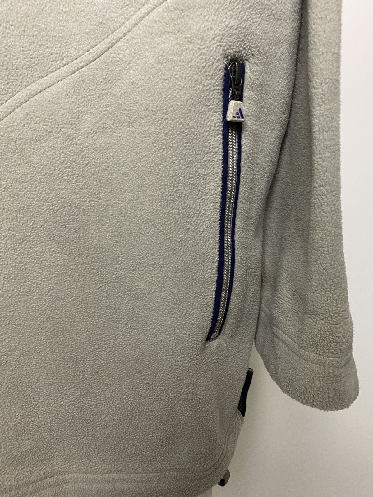 Adidas × Vintage Adidas vintage beige big logo fleece quarterzip 90s Size US L / EU 52-54 / 3 - 6 Thumbnail