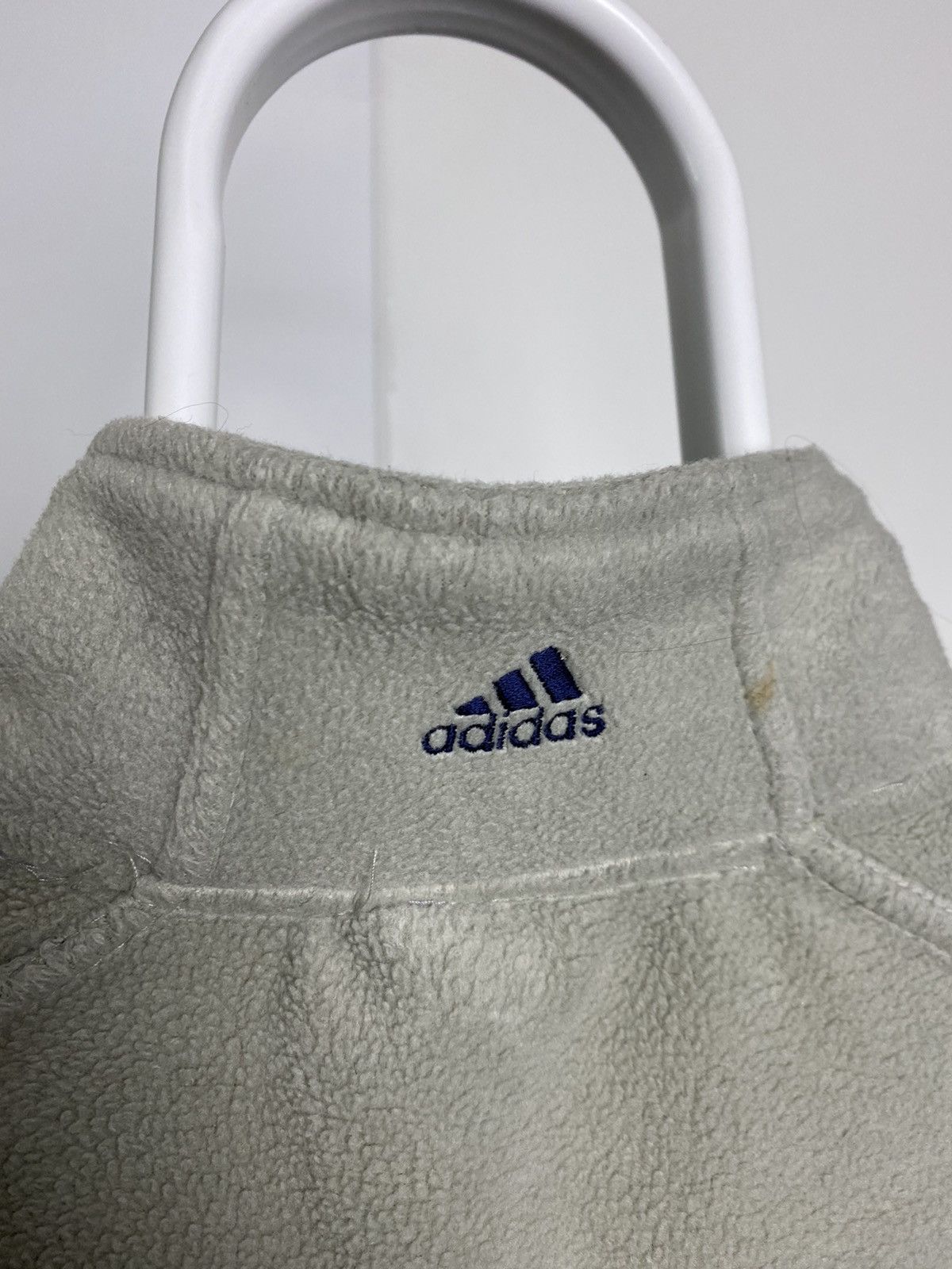 Adidas × Vintage Adidas vintage beige big logo fleece quarterzip 90s Size US L / EU 52-54 / 3 - 8 Thumbnail