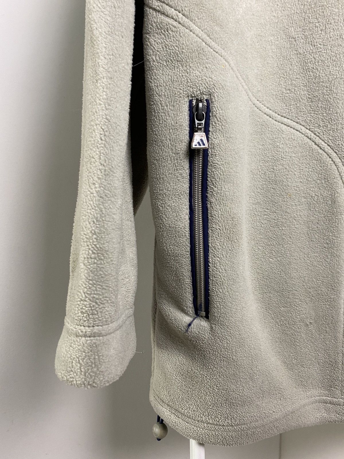Adidas × Vintage Adidas vintage beige big logo fleece quarterzip 90s Size US L / EU 52-54 / 3 - 5 Thumbnail