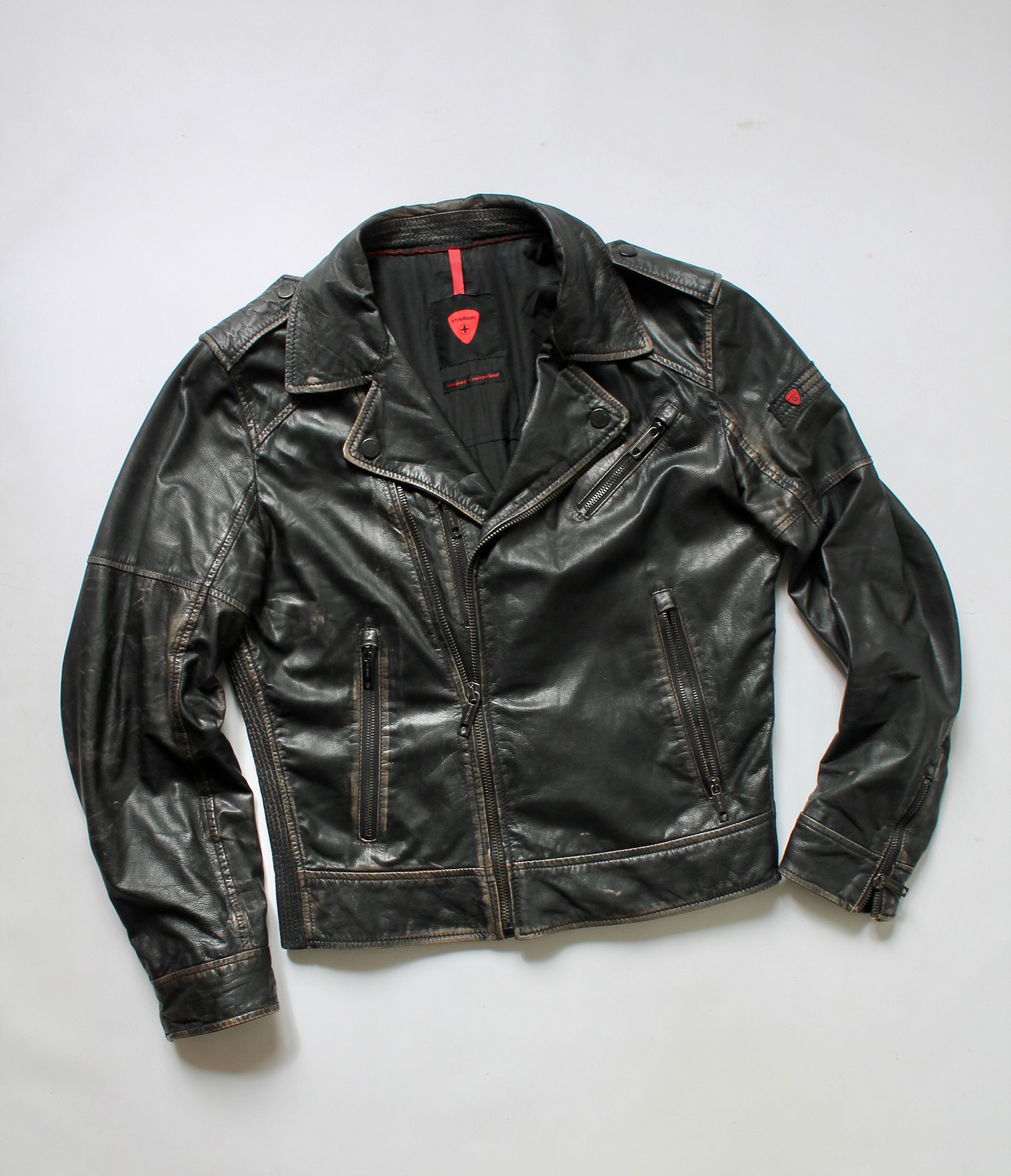 Strellson Strellson Biker Leather faded Jacket Small Size US S / EU 44-46 / 1 - 2 Thumbnail