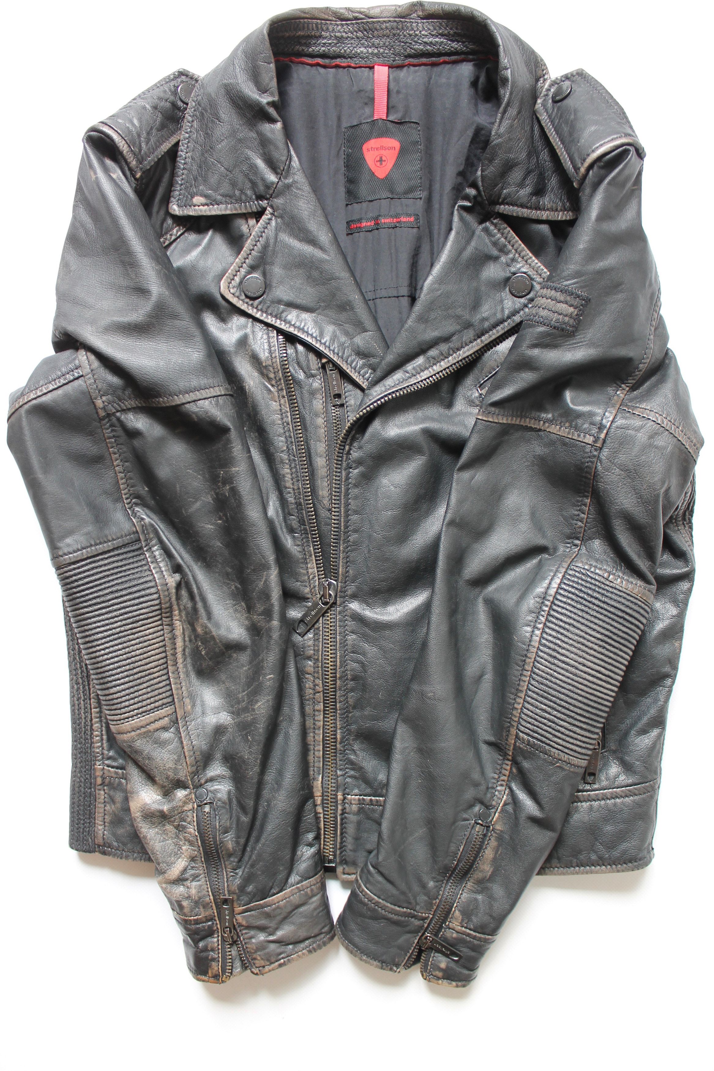 Strellson Strellson Biker Leather faded Jacket Small Size US S / EU 44-46 / 1 - 12 Thumbnail