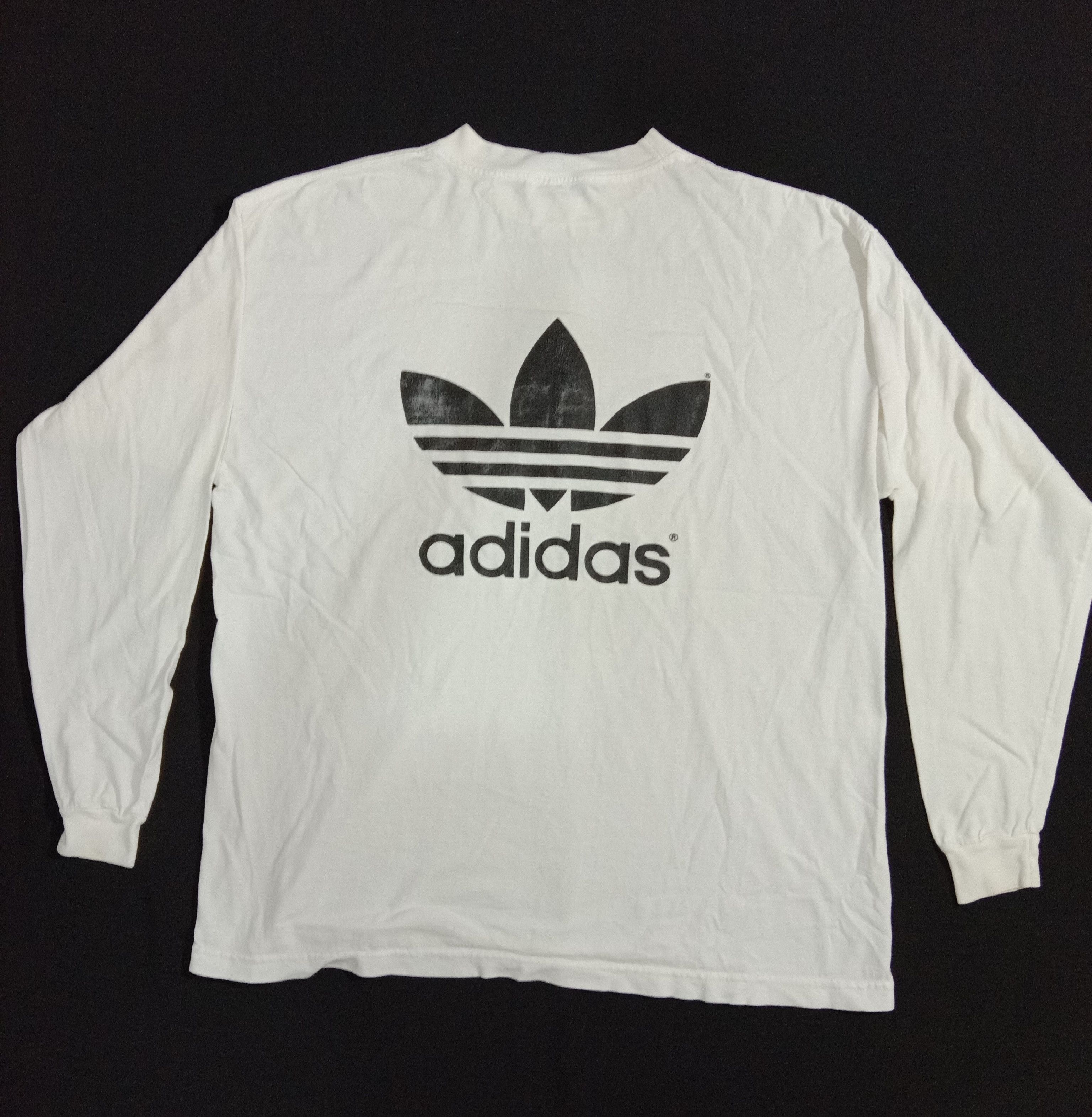 Adidas Vintage Adidas Trefoil Big Logo Tee Size US L / EU 52-54 / 3 - 2 Thumbnail
