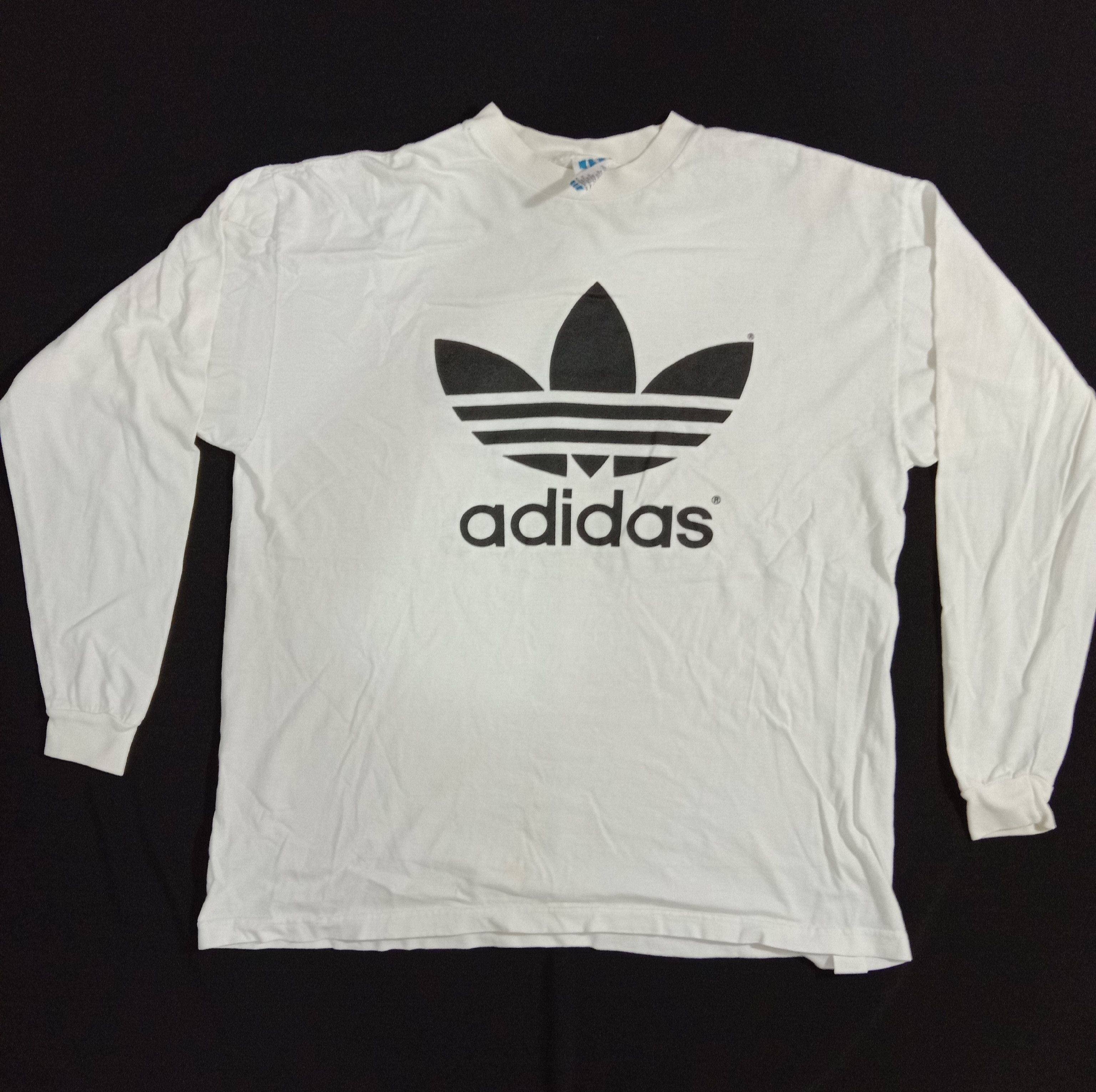 Adidas Vintage Adidas Trefoil Big Logo Tee Size US L / EU 52-54 / 3 - 1 Thumbnail