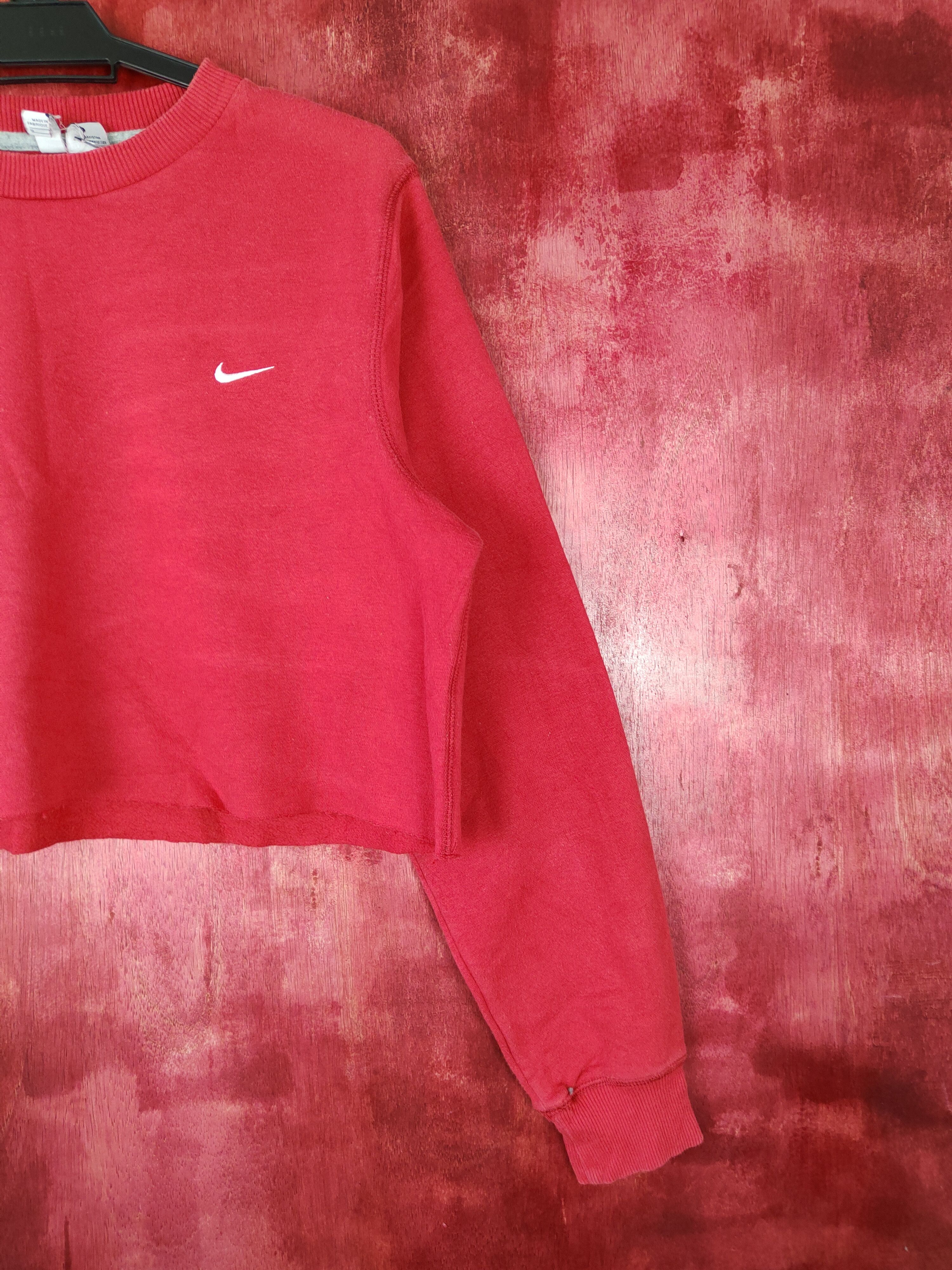 Nike Nike custom to crop top Red Sweater sweatshirt #4903 Size M / US 6-8 / IT 42-44 - 4 Thumbnail