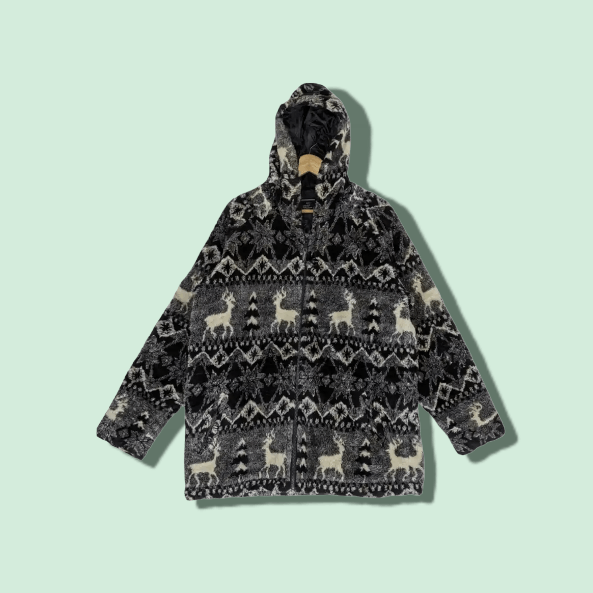 Japanese Brand PIKO Fluffy Sherpa Jacket Hoodie Christmas Thanksgiving Size US L / EU 52-54 / 3 - 1 Thumbnail