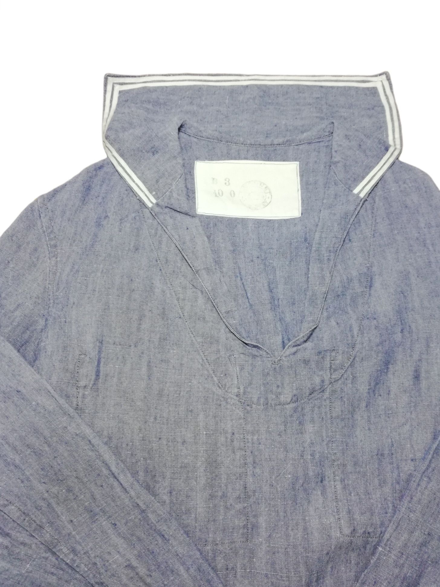 Vintage 🔥1940's WW2 Navy Blue Dress Jumper Uniform Denim Shirt Size US M / EU 48-50 / 2 - 10 Thumbnail