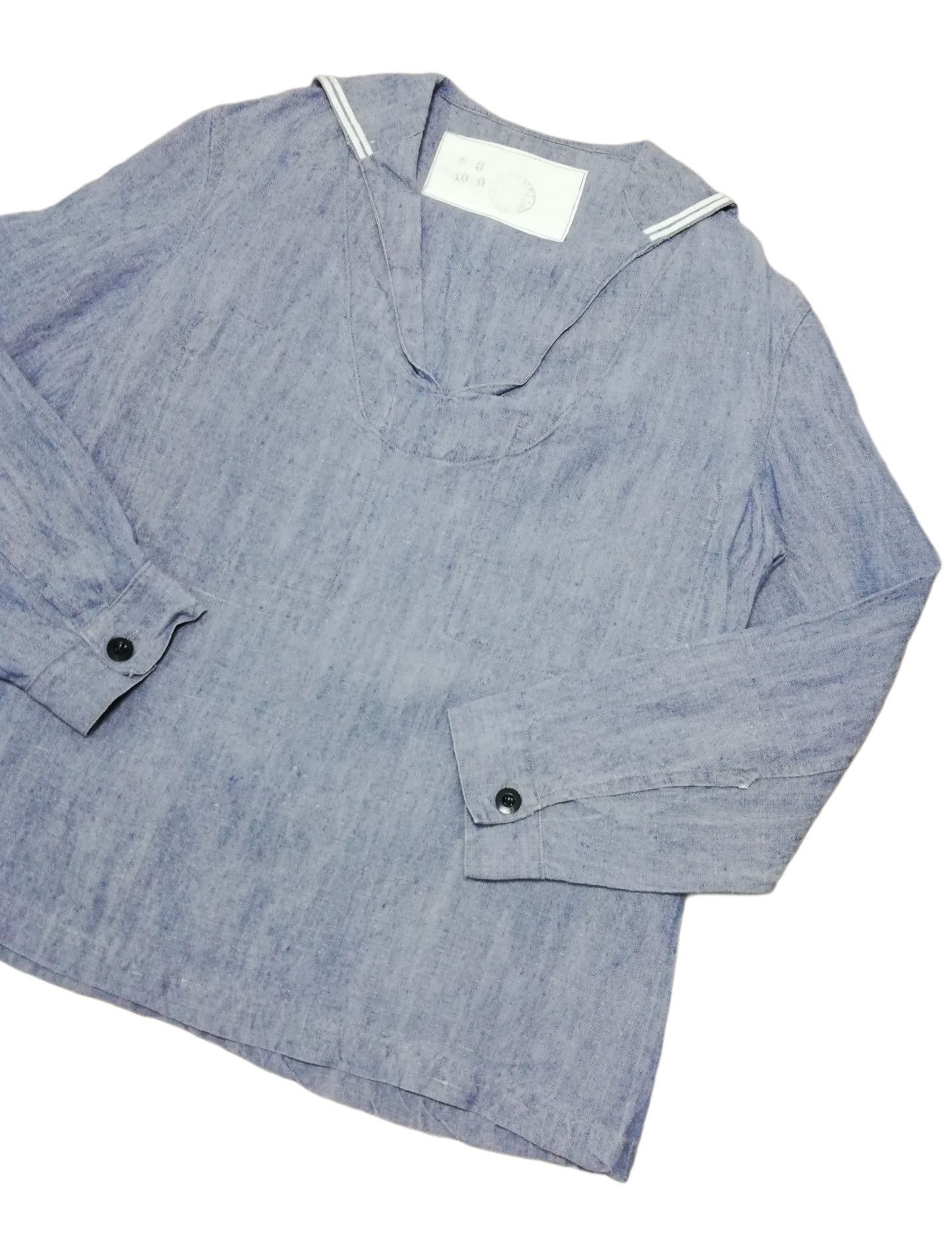 Vintage 🔥1940's WW2 Navy Blue Dress Jumper Uniform Denim Shirt Size US M / EU 48-50 / 2 - 7 Thumbnail