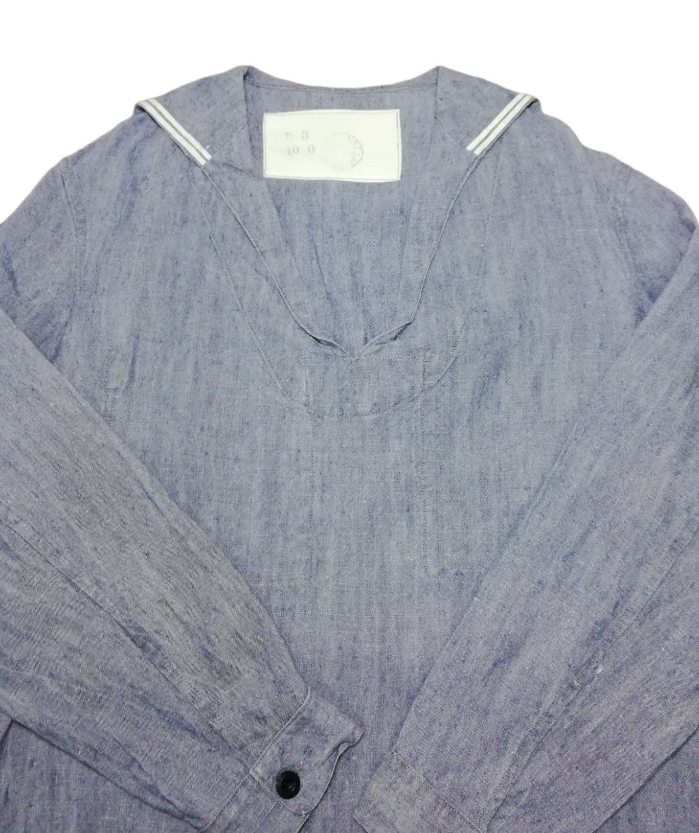 Vintage 🔥1940's WW2 Navy Blue Dress Jumper Uniform Denim Shirt Size US M / EU 48-50 / 2 - 9 Thumbnail