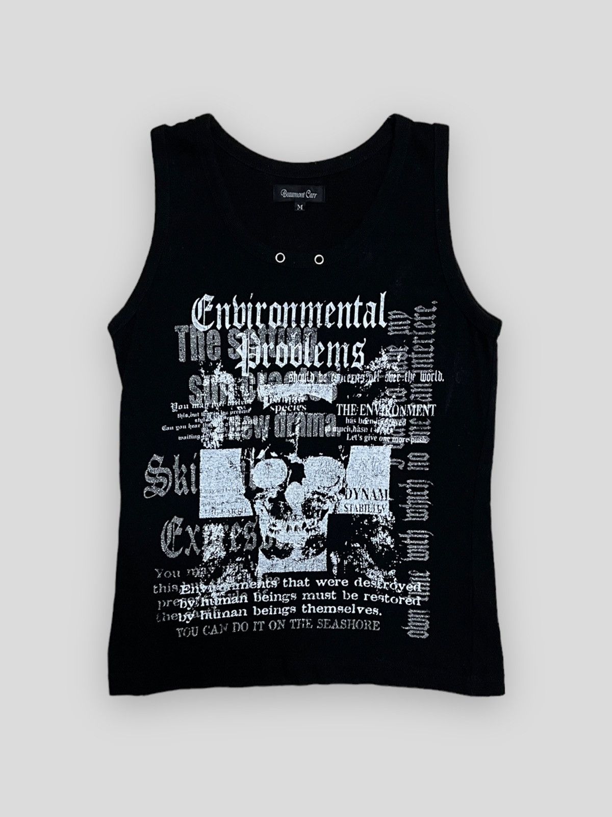 image of Ppfm x Vintage Discount Vintage Japan Environmental Problem Tank Top Punk in Black, Men's (Size XS)