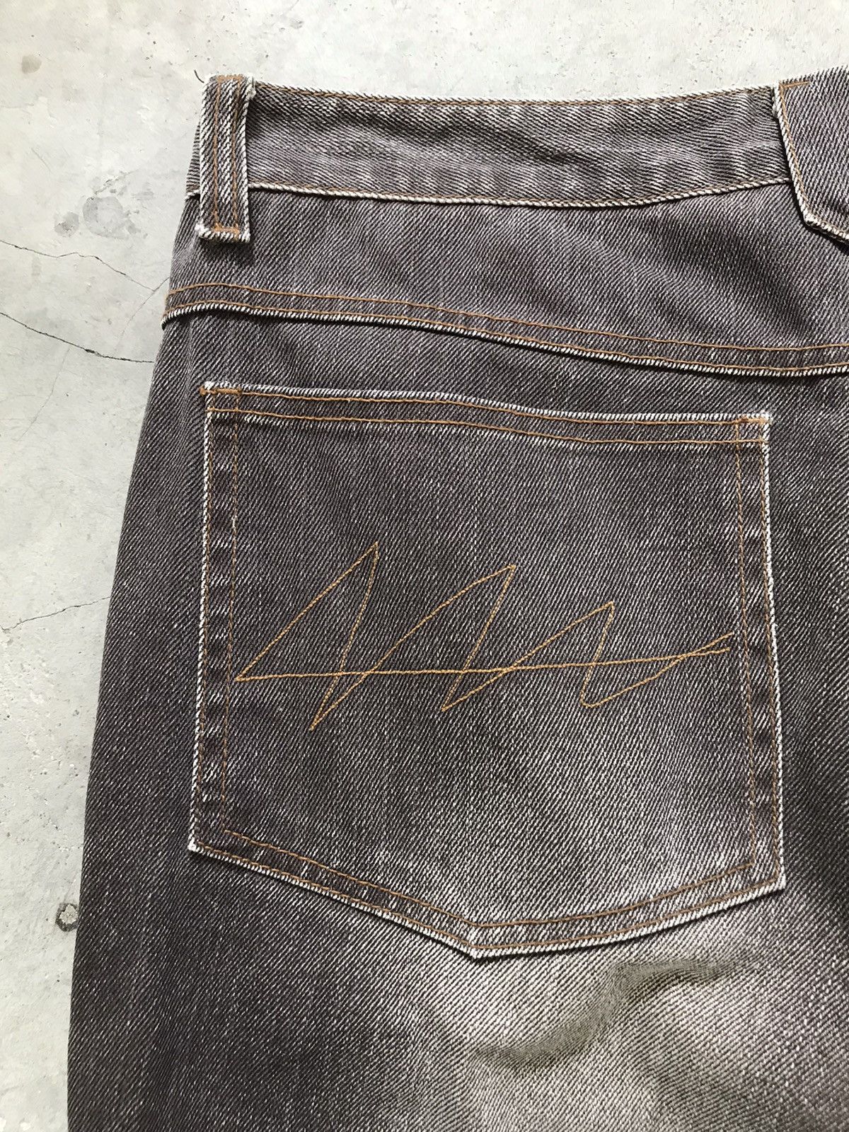 Japanese Brand Master X Real Clothing Mink Grey Whiskers Denim Jeans Size US 34 / EU 50 - 14 Thumbnail