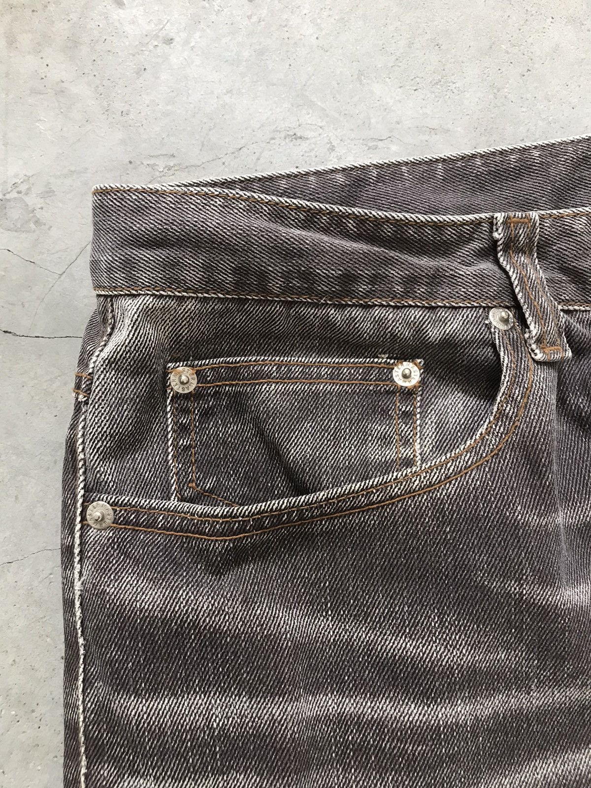 Japanese Brand Master X Real Clothing Mink Grey Whiskers Denim Jeans Size US 34 / EU 50 - 4 Thumbnail