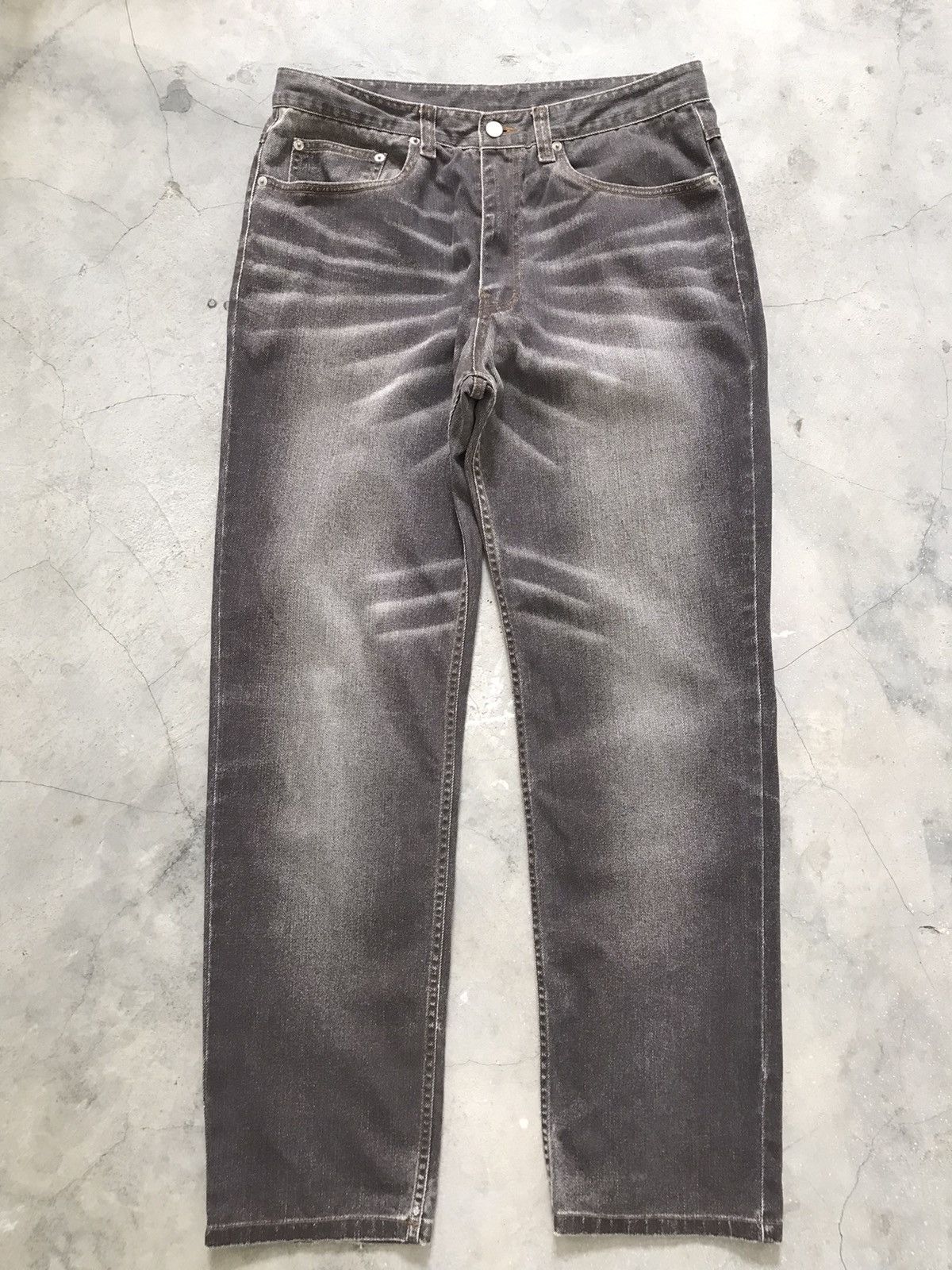 Japanese Brand Master X Real Clothing Mink Grey Whiskers Denim Jeans Size US 34 / EU 50 - 1 Thumbnail