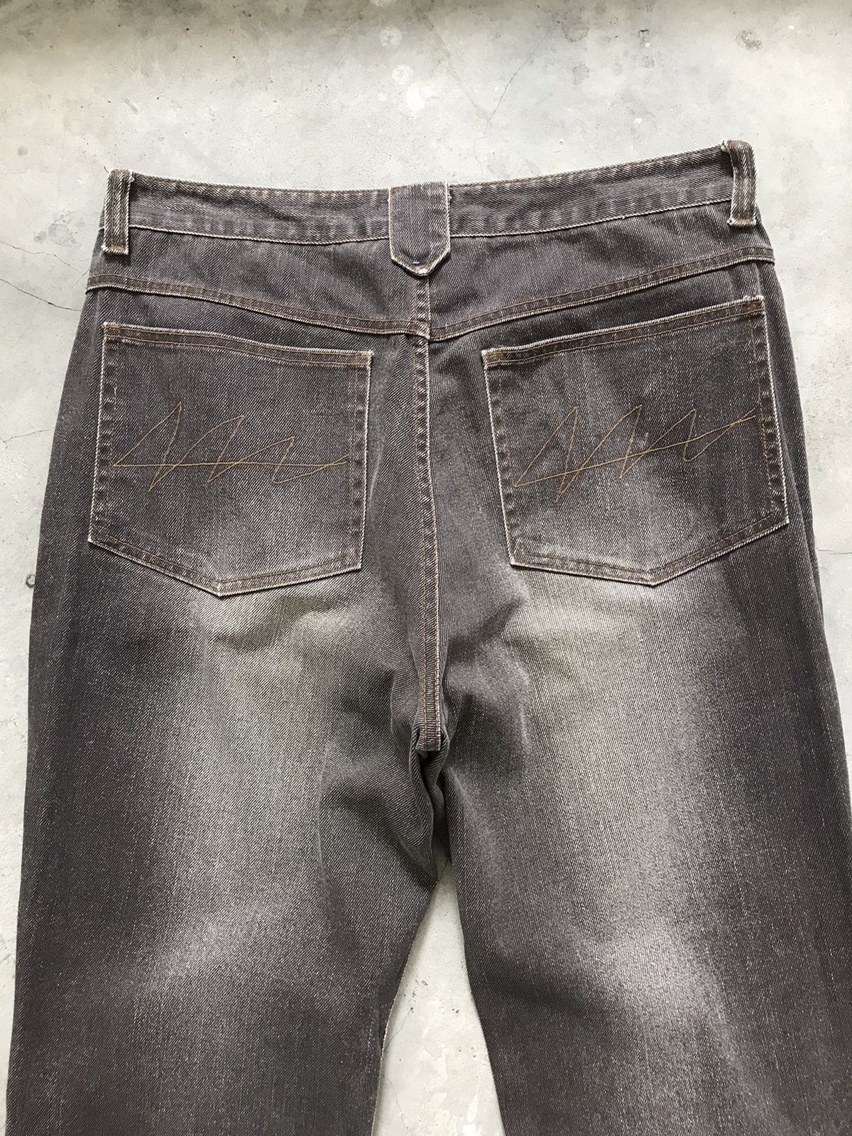 Japanese Brand Master X Real Clothing Mink Grey Whiskers Denim Jeans Size US 34 / EU 50 - 12 Thumbnail