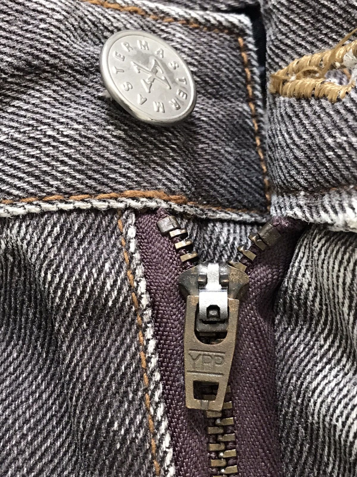 Japanese Brand Master X Real Clothing Mink Grey Whiskers Denim Jeans Size US 34 / EU 50 - 10 Thumbnail