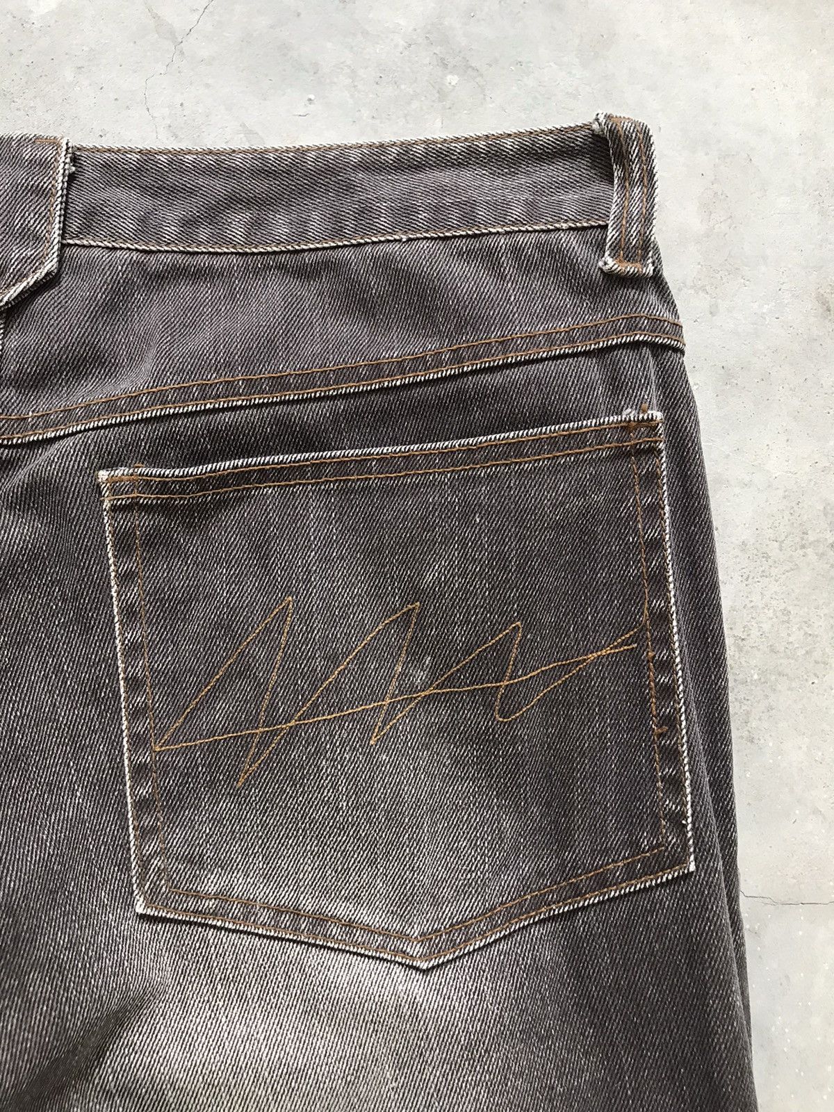 Japanese Brand Master X Real Clothing Mink Grey Whiskers Denim Jeans Size US 34 / EU 50 - 15 Thumbnail