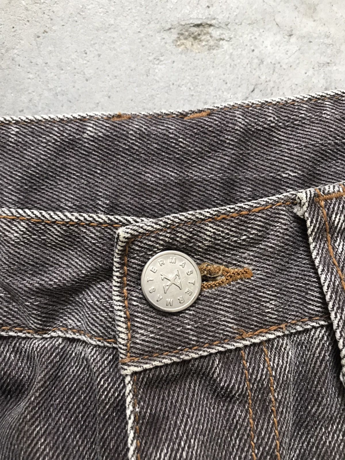 Japanese Brand Master X Real Clothing Mink Grey Whiskers Denim Jeans Size US 34 / EU 50 - 5 Thumbnail