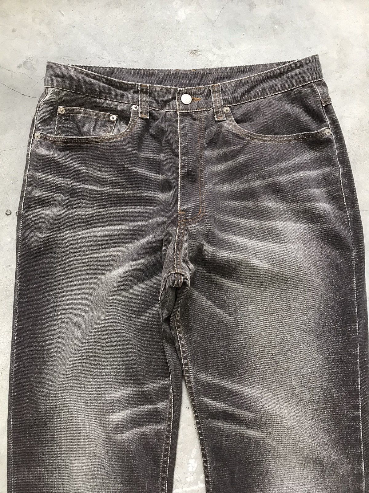 Japanese Brand Master X Real Clothing Mink Grey Whiskers Denim Jeans Size US 34 / EU 50 - 2 Thumbnail