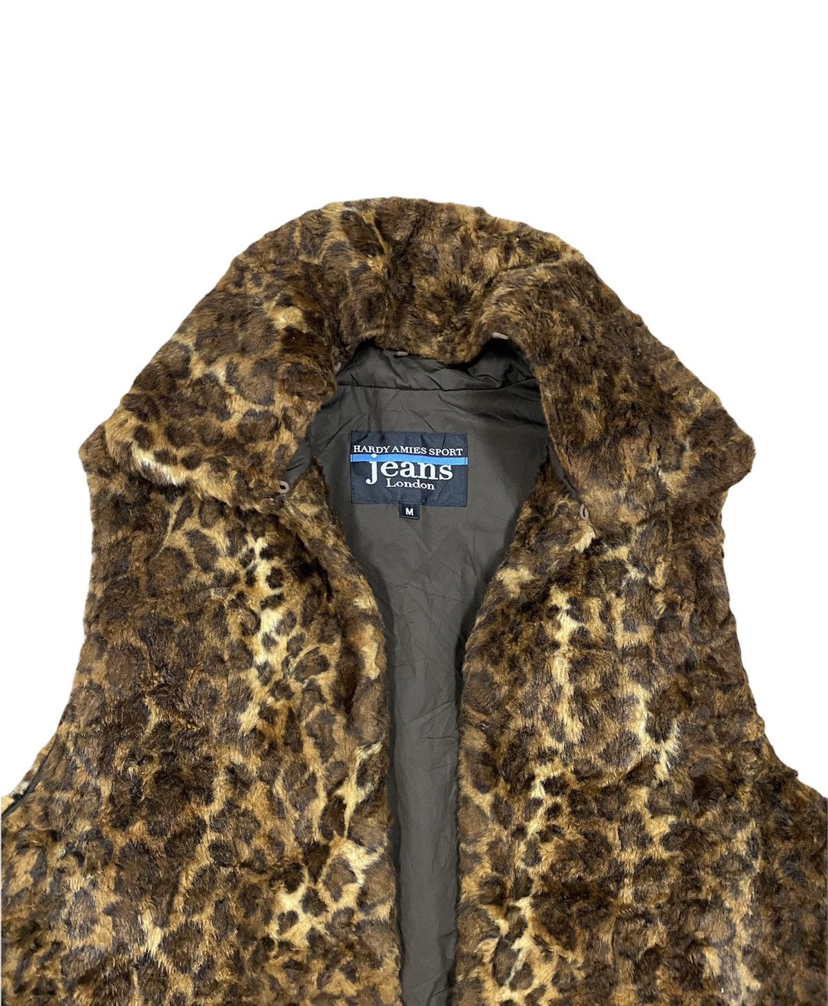 Hardy Amies × Seditionaries Vtg🐆Hardy Amies Leopard Fux Fur Vest Jacket Size 40S - 3 Thumbnail
