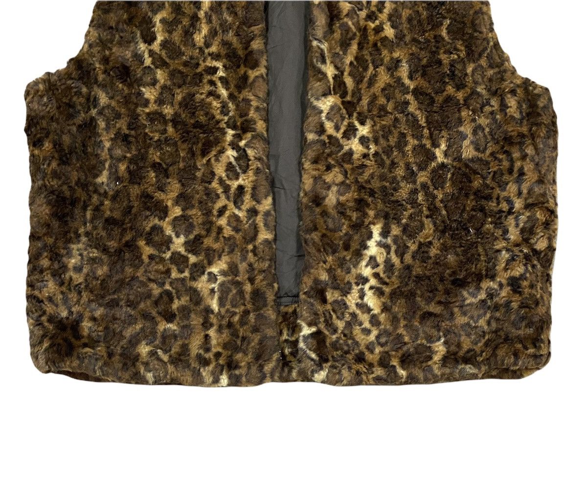 Hardy Amies × Seditionaries Vtg🐆Hardy Amies Leopard Fux Fur Vest Jacket Size 40S - 4 Thumbnail