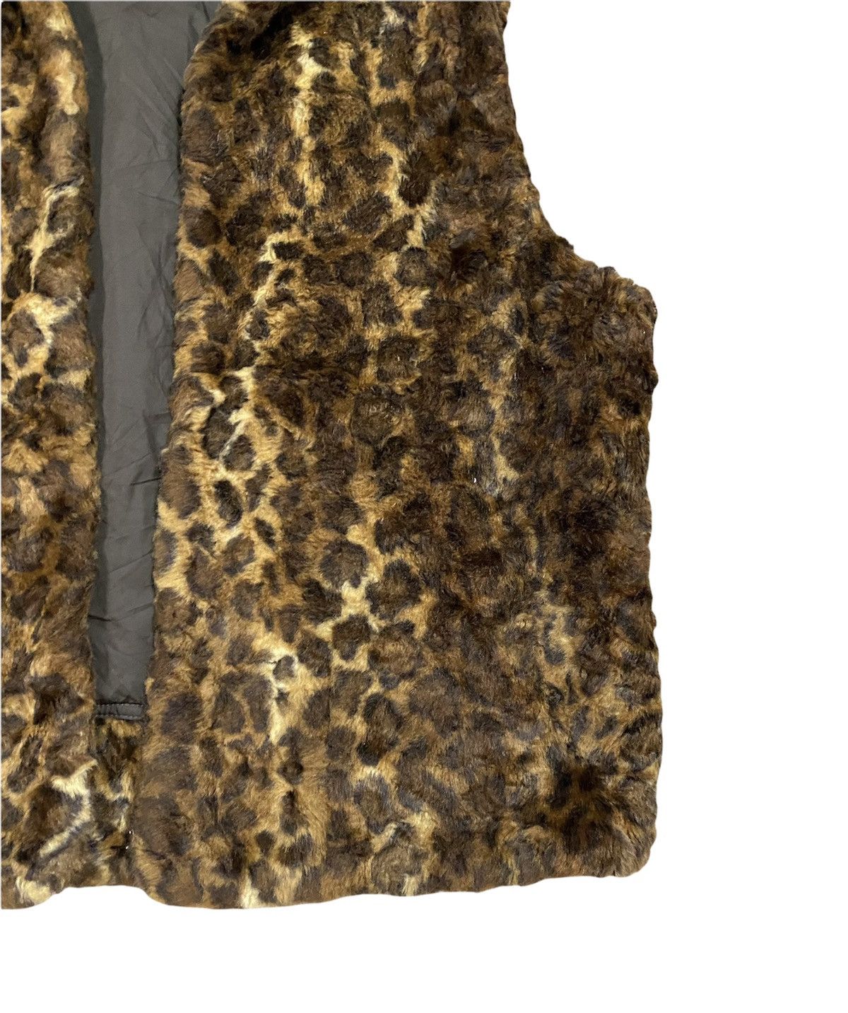 Hardy Amies × Seditionaries Vtg🐆Hardy Amies Leopard Fux Fur Vest Jacket Size 40S - 6 Thumbnail