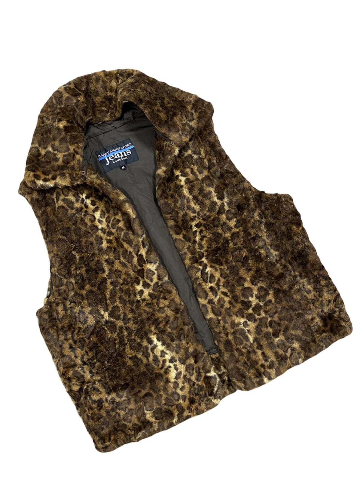Hardy Amies × Seditionaries Vtg🐆Hardy Amies Leopard Fux Fur Vest Jacket Size 40S - 7 Thumbnail