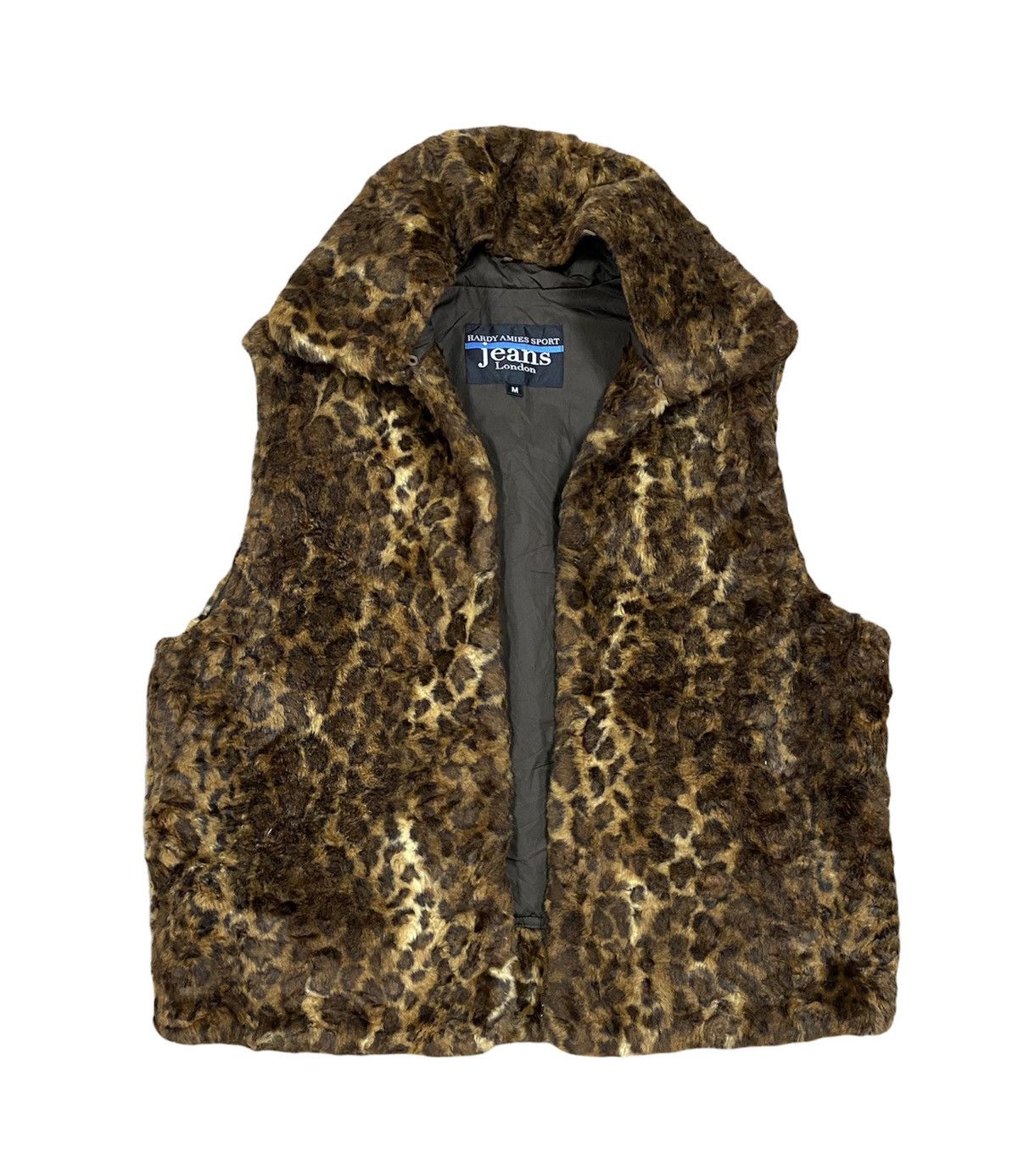 Hardy Amies × Seditionaries Vtg🐆Hardy Amies Leopard Fux Fur Vest Jacket Size 40S - 1 Thumbnail
